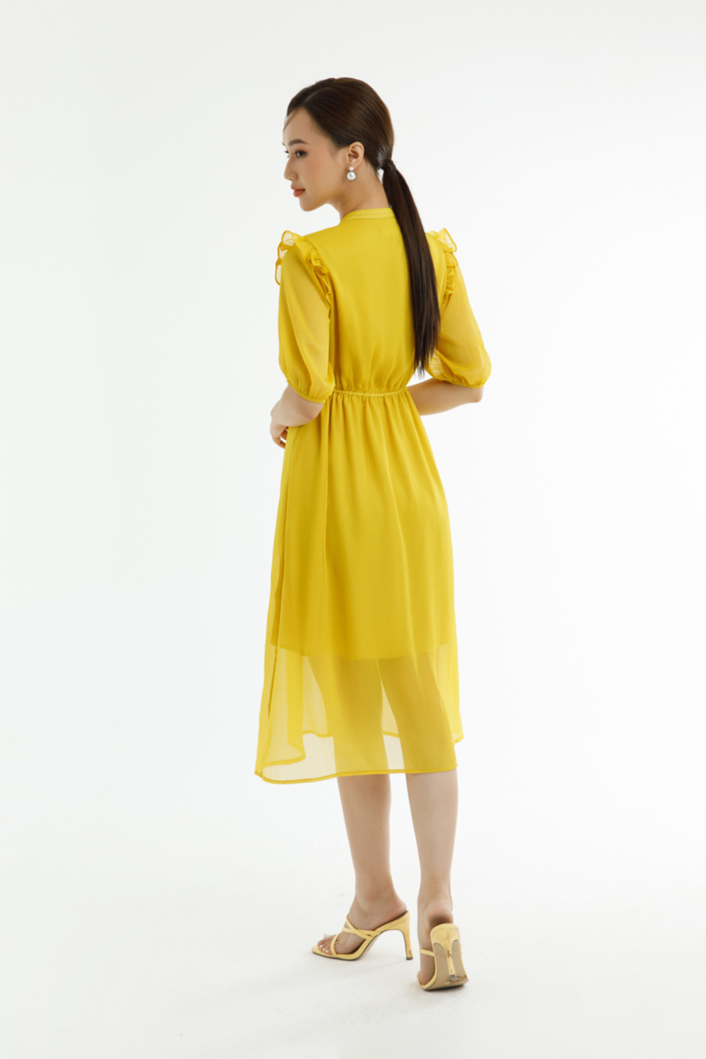 Đầm lụa phối bèo 
