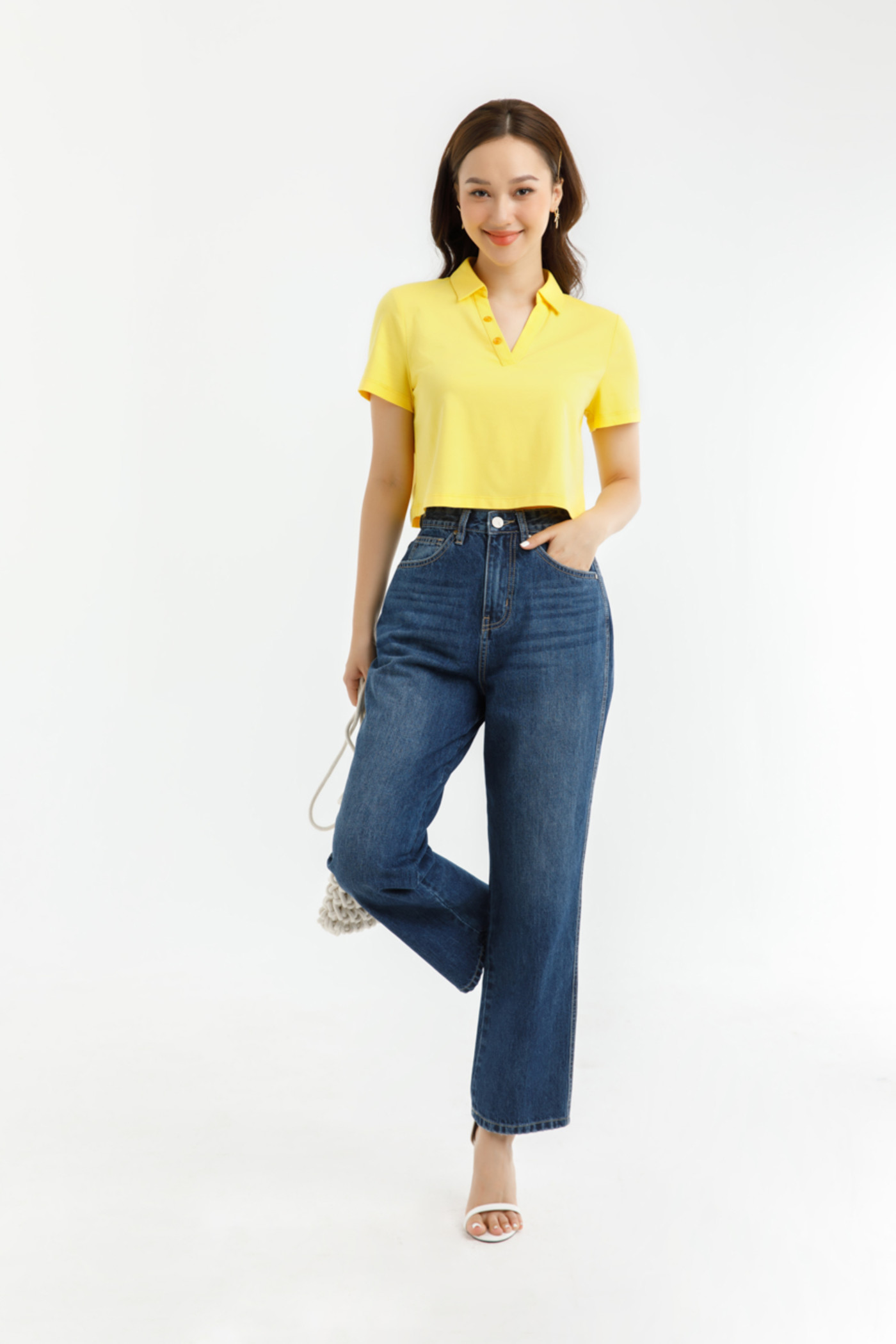Áo thun polo dáng croptop 