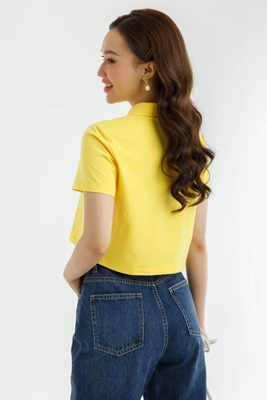 Áo thun polo dáng croptop