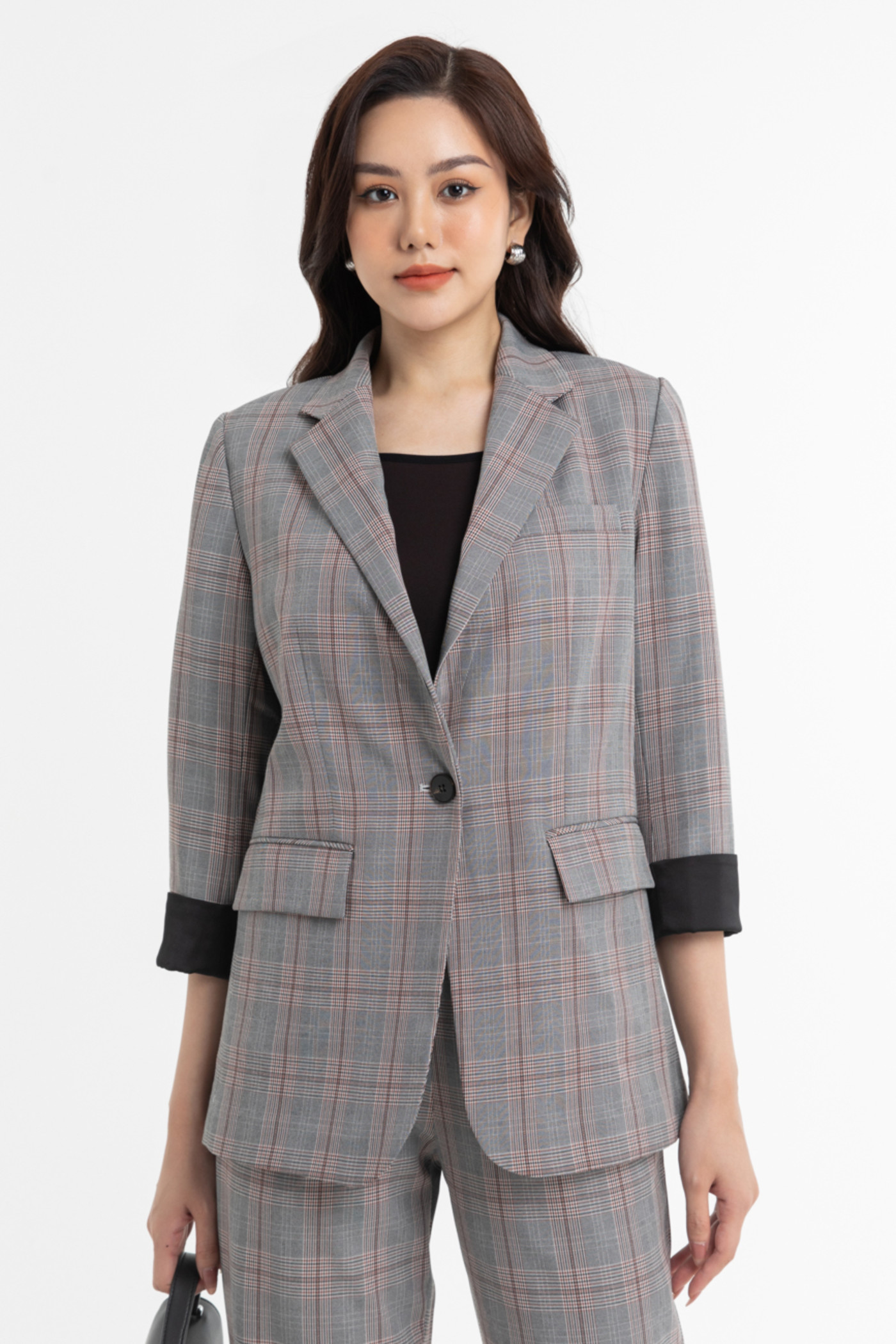 Áo Culottes blazer kẻ