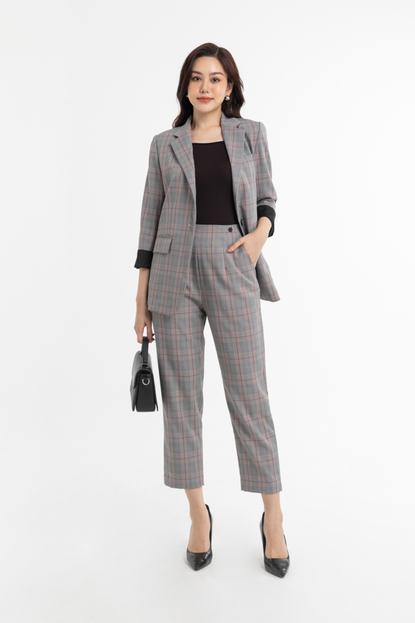 Áo Culottes blazer kẻ