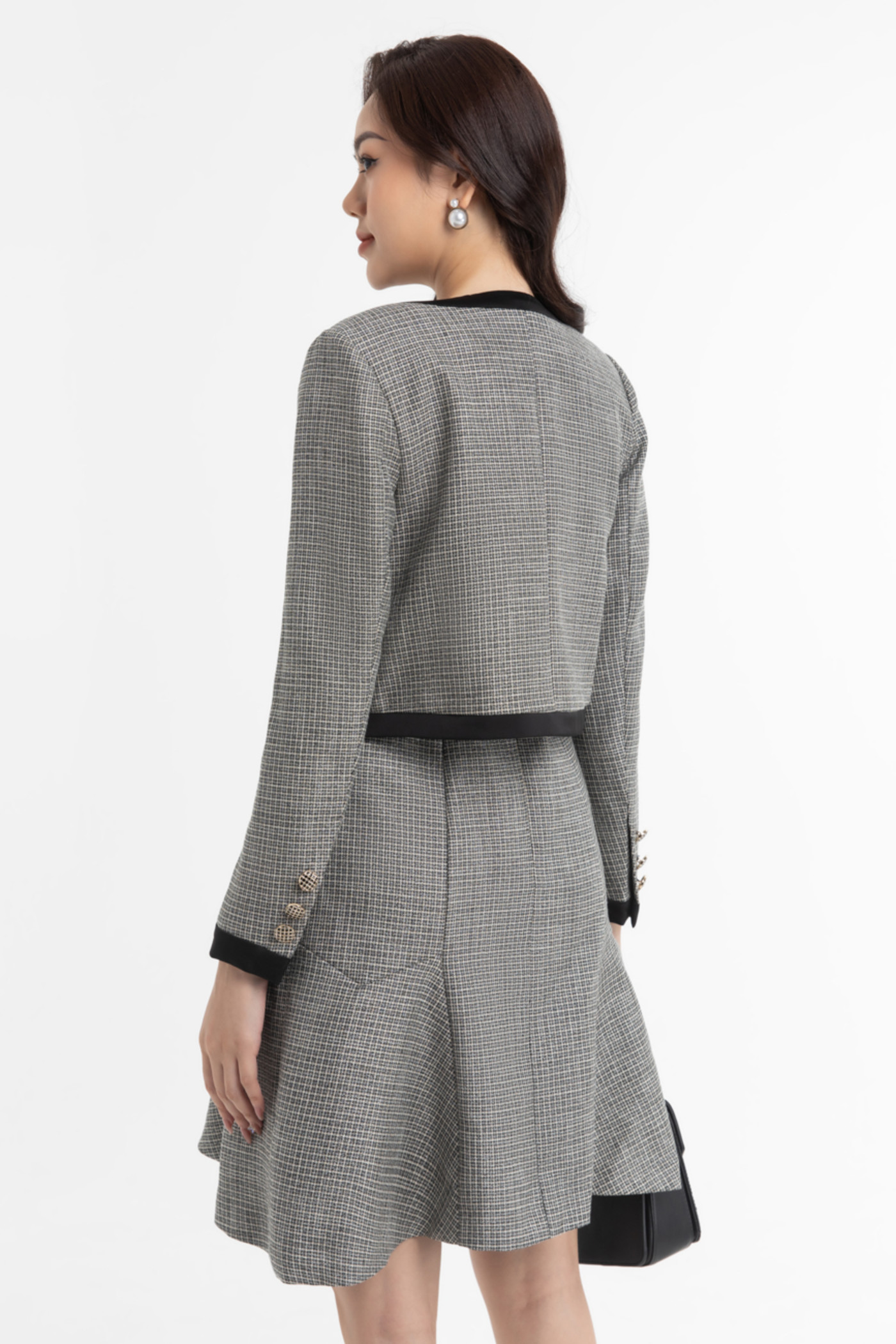 Áo tweed jacket phối viền