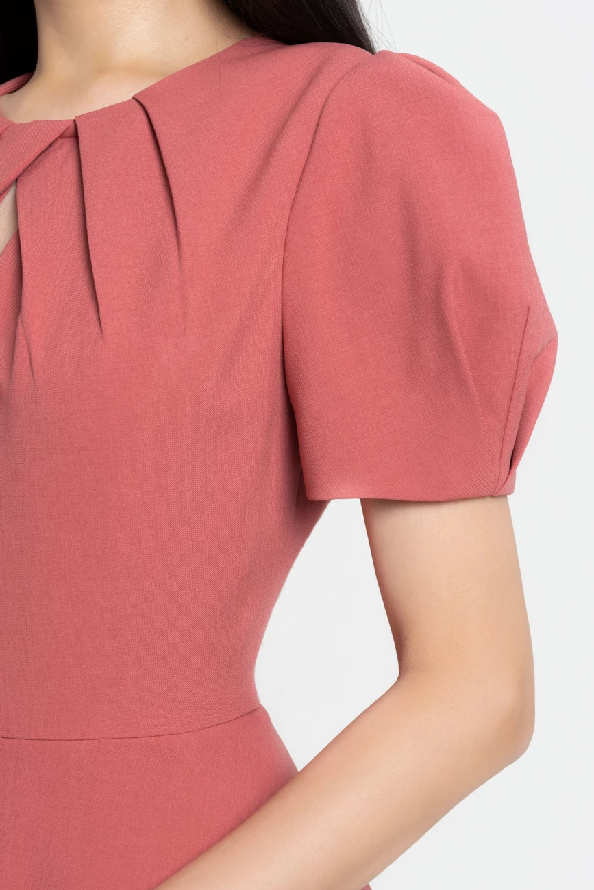 Đầm peplum dập ly