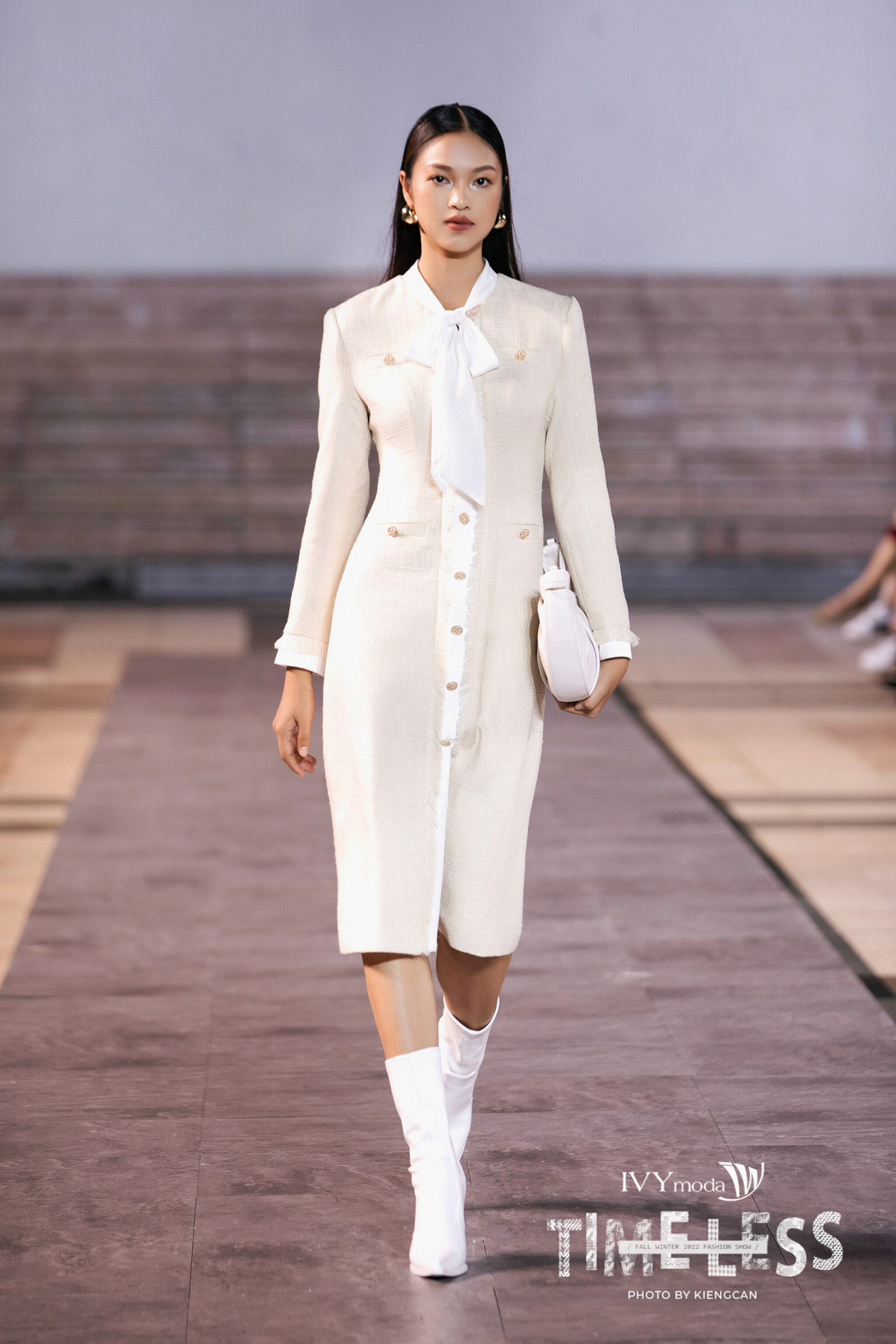 Daria Dress - Đầm tweed phối nơ 