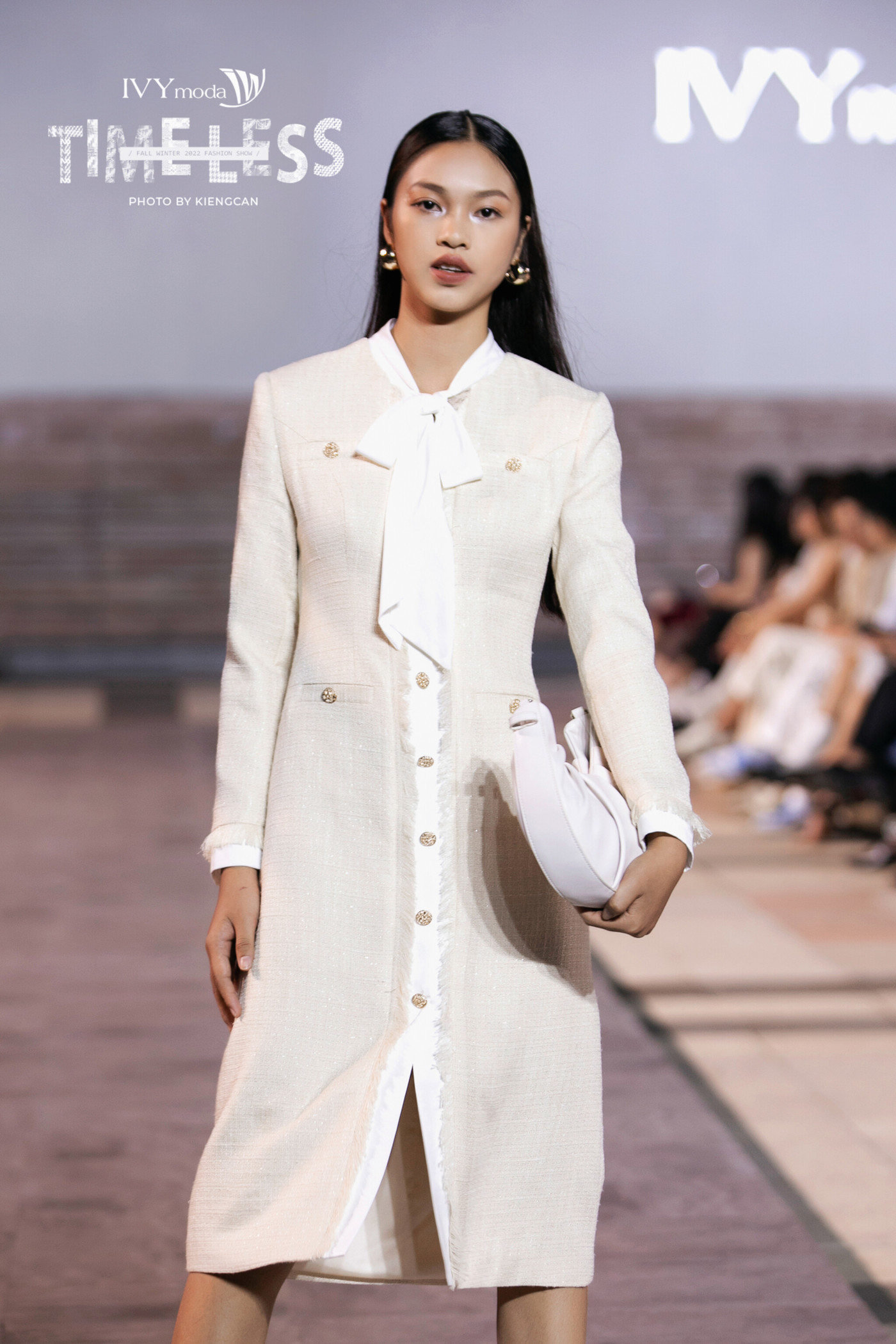 Daria Dress - Đầm tweed phối nơ 