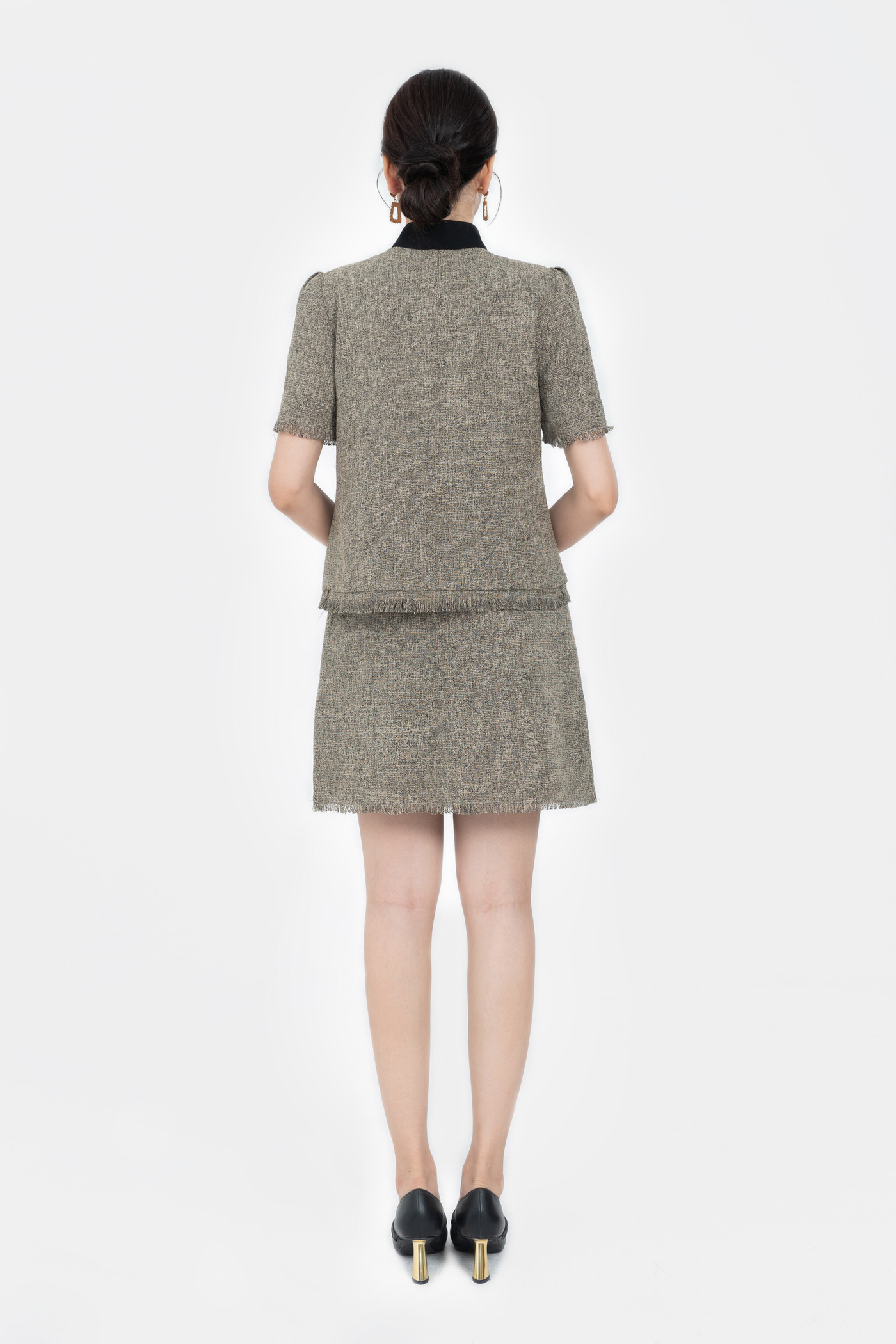 Sophia Set - Set áo Tweed phối nơ và chân váy 