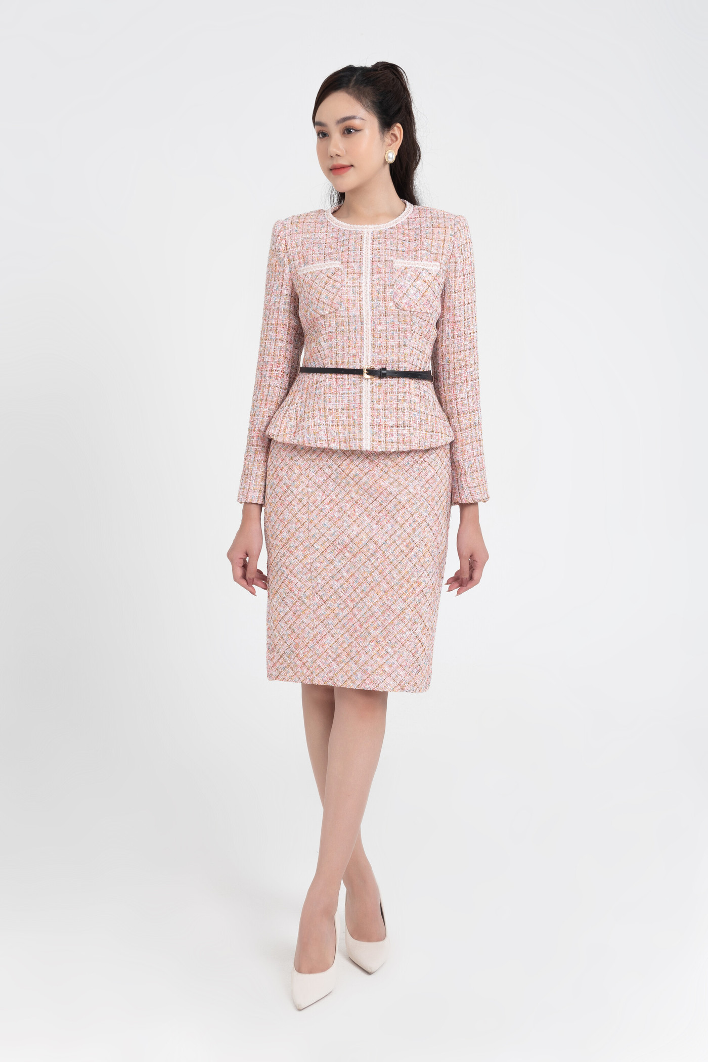 Áo Peplum tweed suit