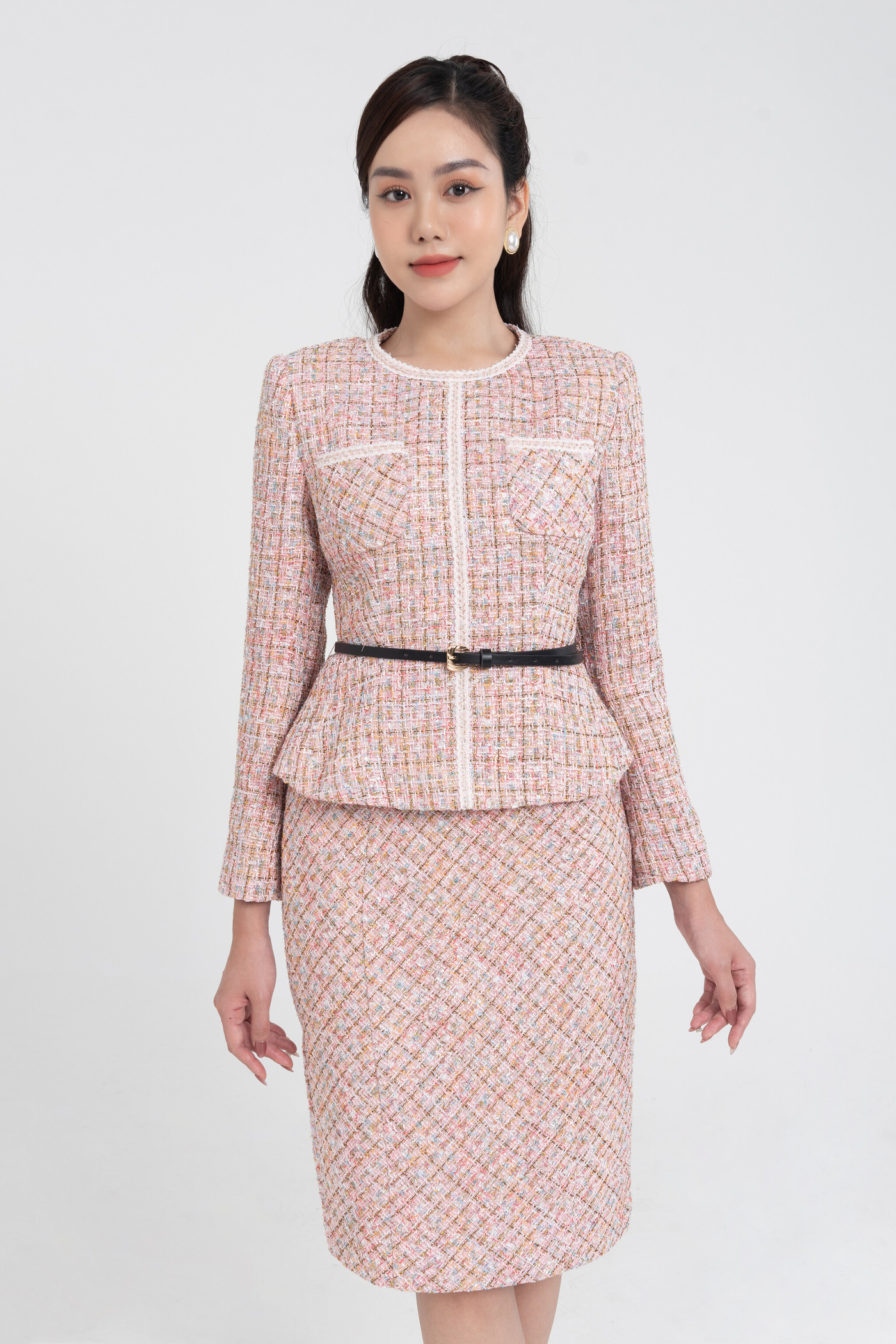 Áo Peplum tweed suit