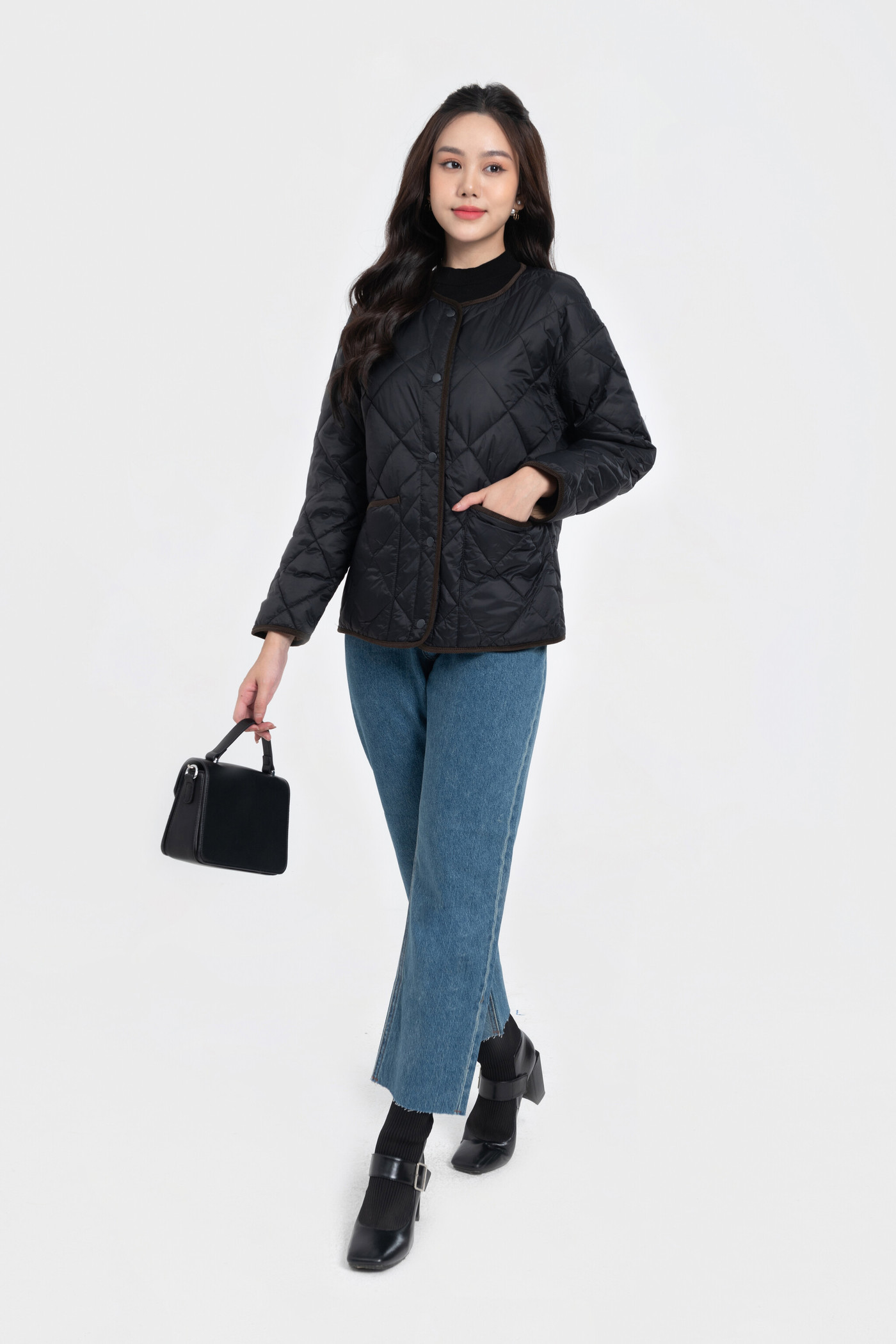 padded quilted jacket - áo phao 2 mặt