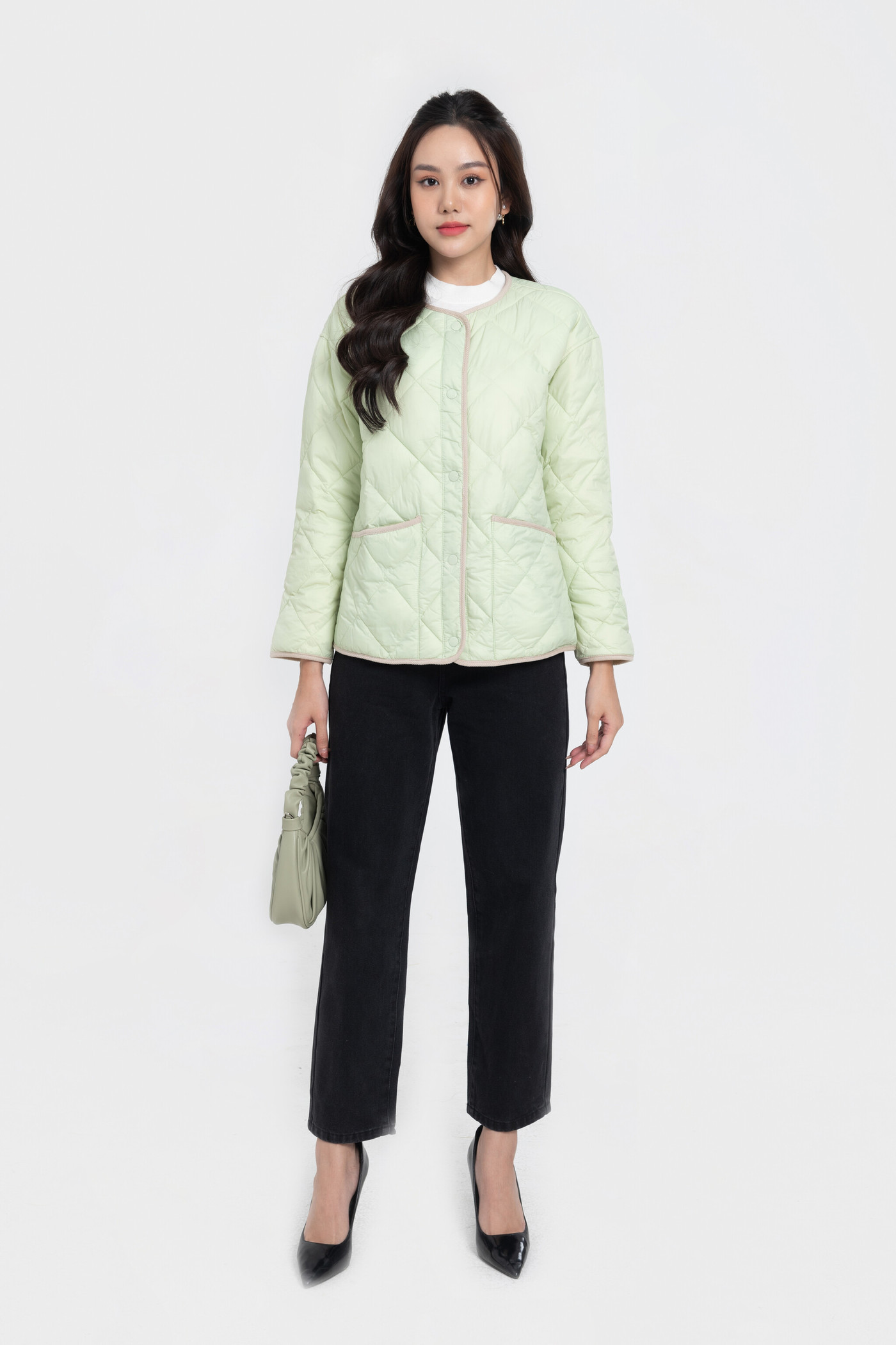 padded quilted jacket - áo phao 2 mặt