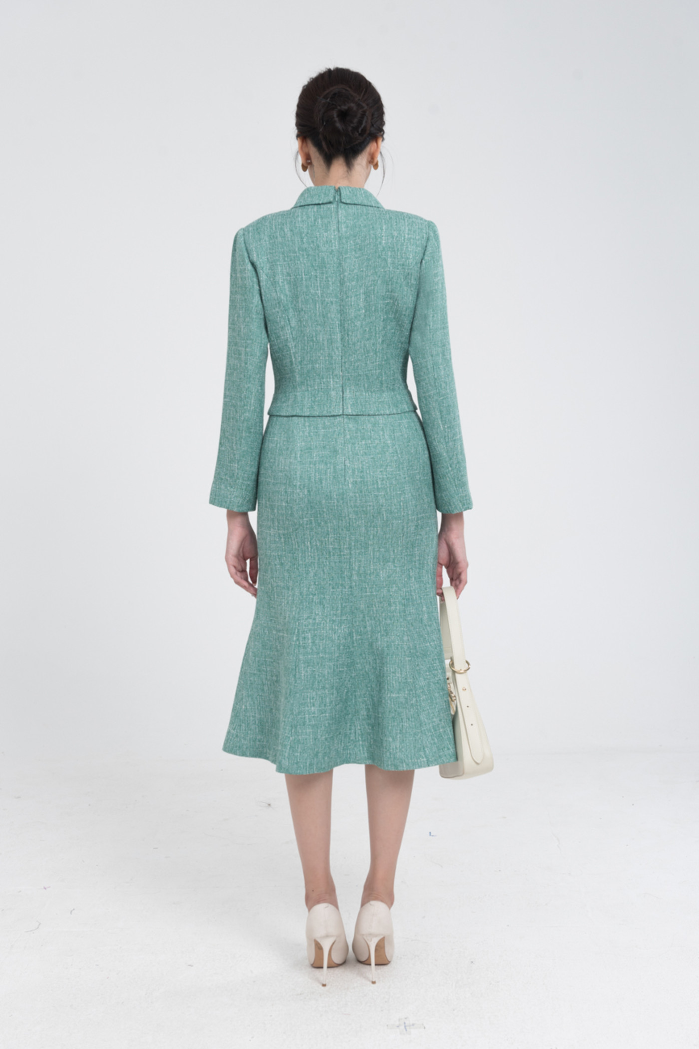 Elegant Tweed Dress - Đầm tweed dáng đuôi cá