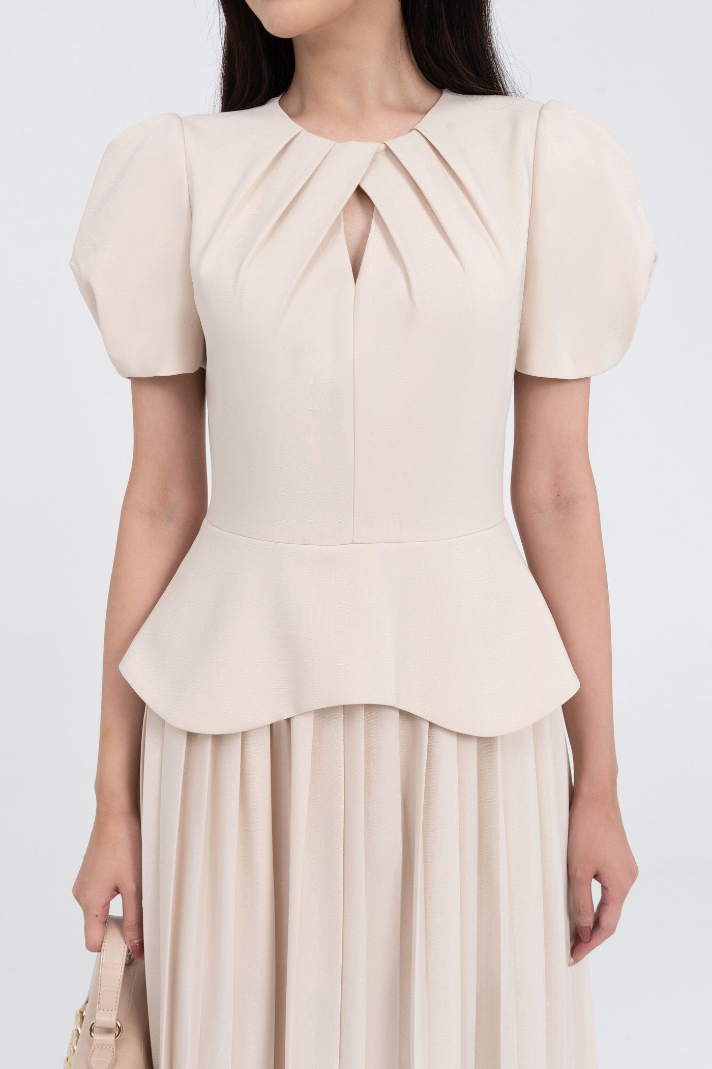 Đầm peplum dập ly 
