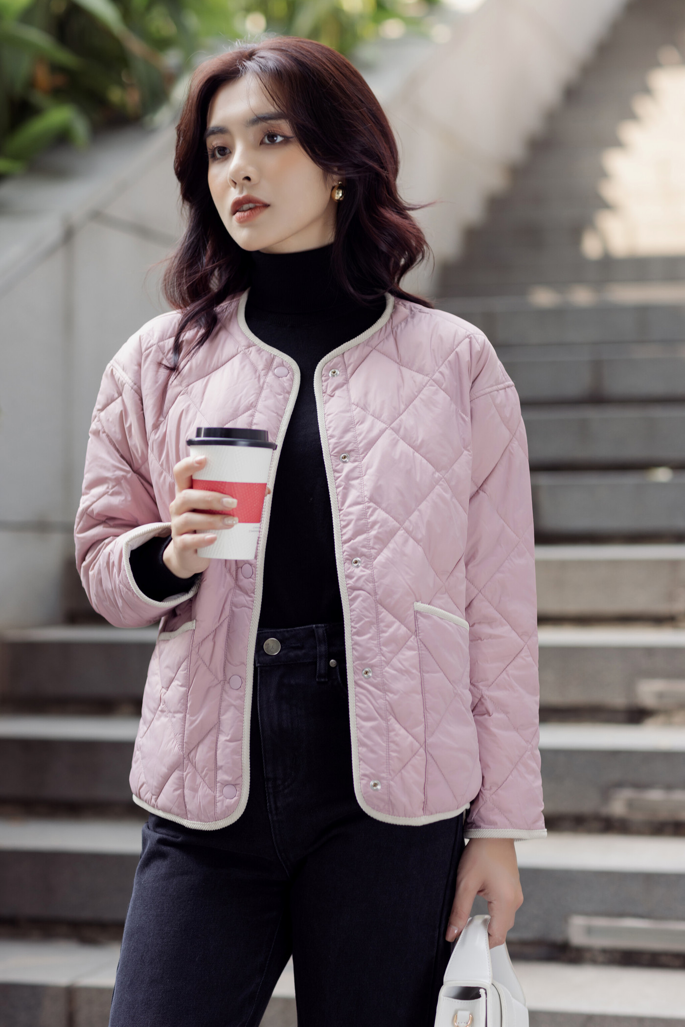 padded quilted jacket - áo phao 2 mặt 