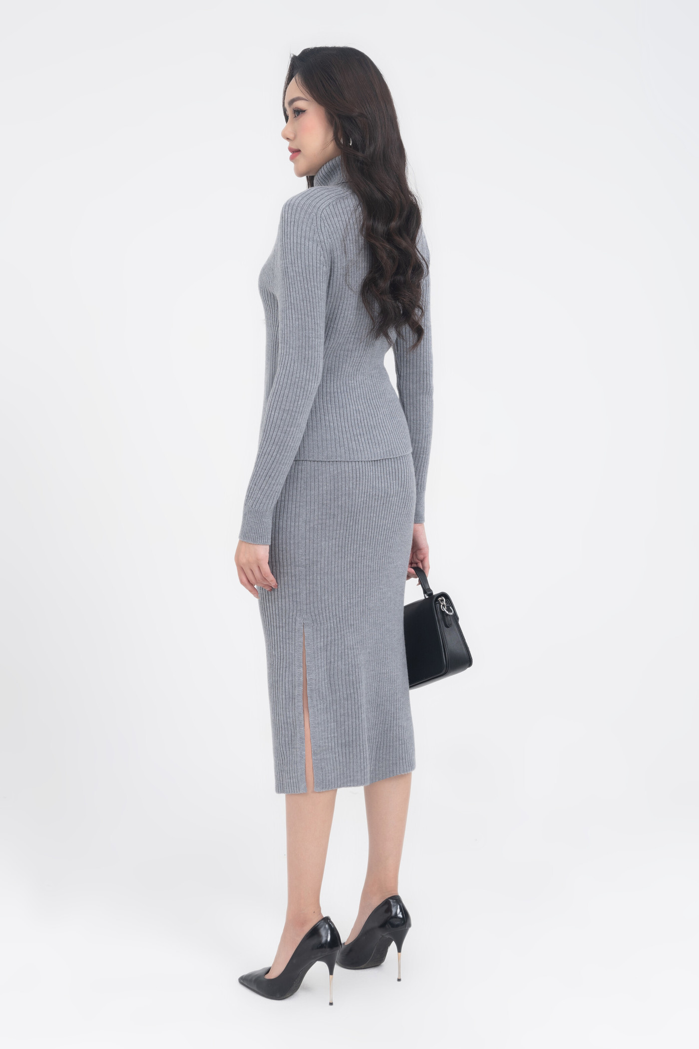 merino wool high neck sweater - Áo len lông cừu