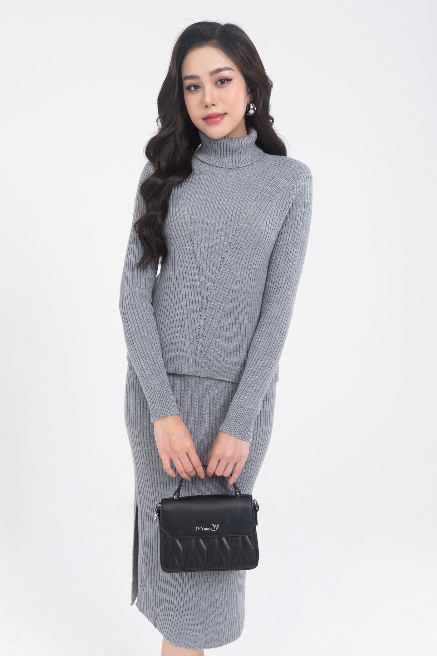 merino wool high neck sweater - Áo len lông cừu
