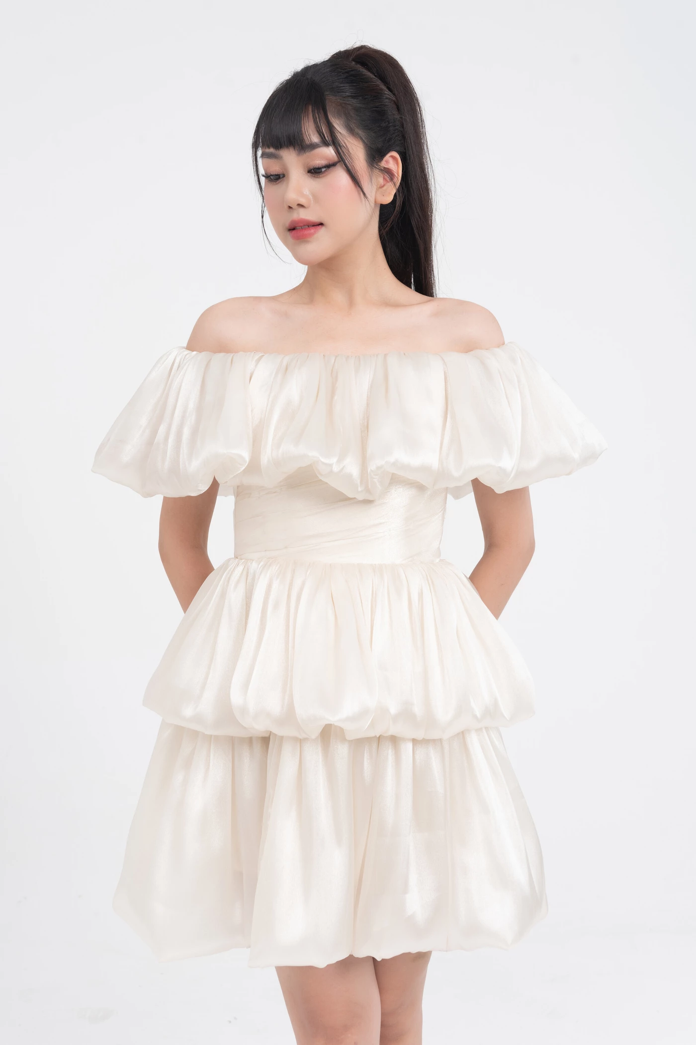 cloud dress - đầm Organza xếp tầng