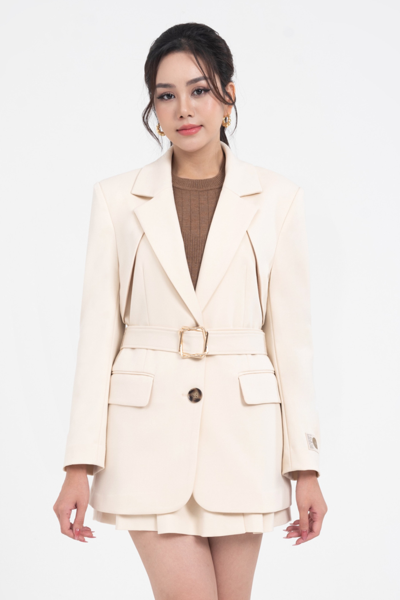 Nudie oversize blazer - Áo blazer thêu chữ