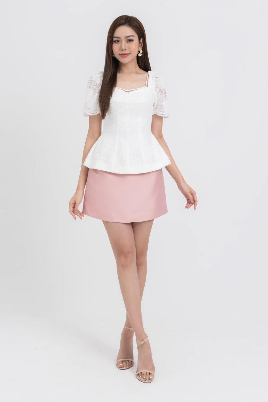 Áo peplum phối ren