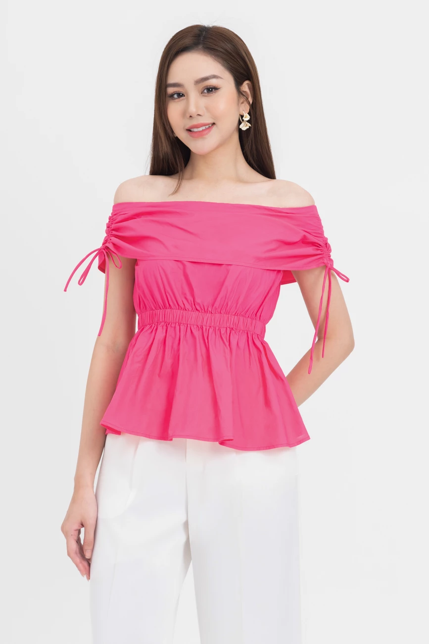 Áo trễ vai dáng peplum