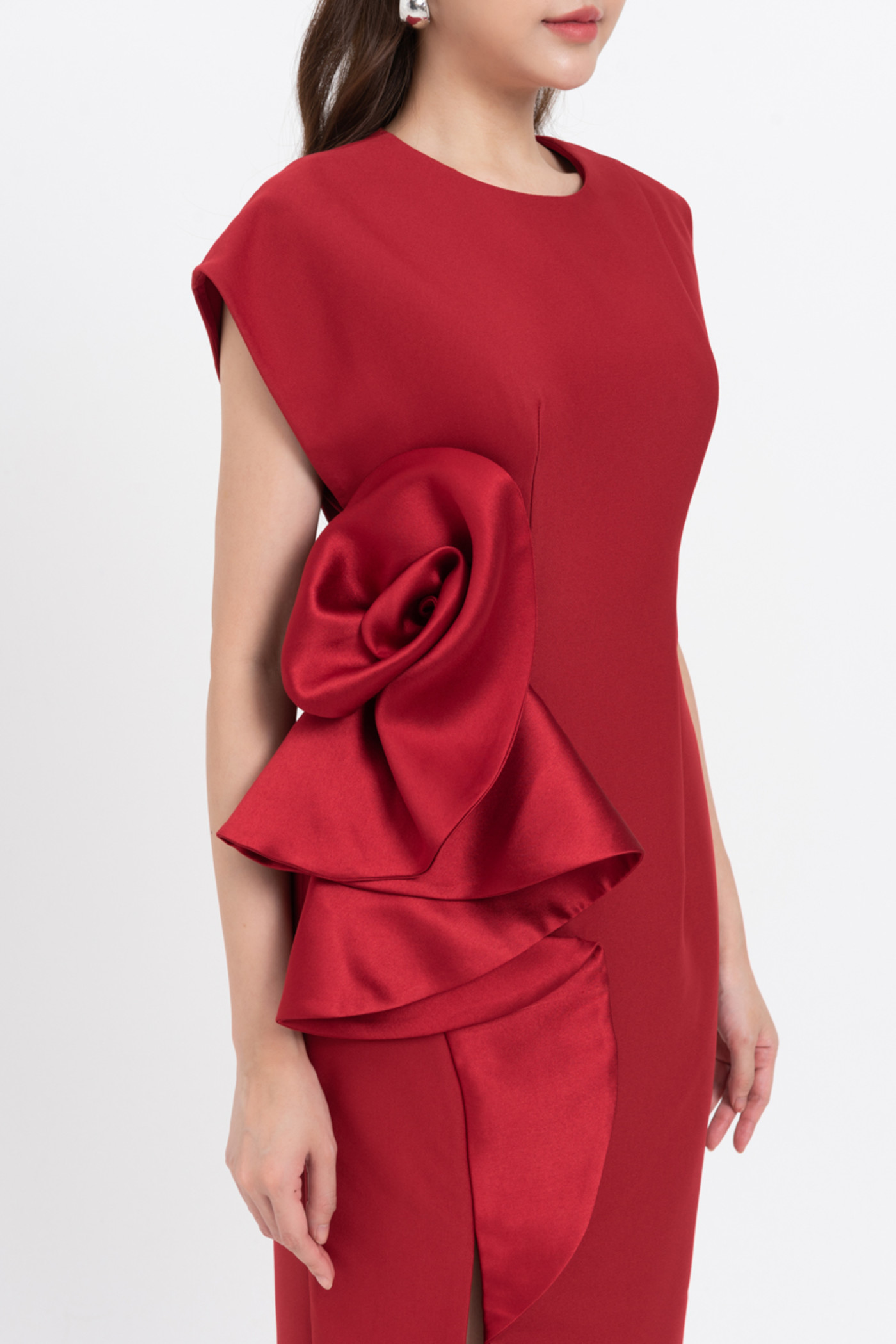 Rosy Dress - Đầm dạ hội xếp hoa 
