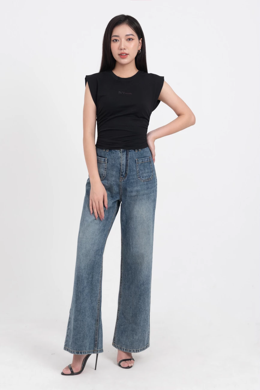 Quần jeans túi vuông