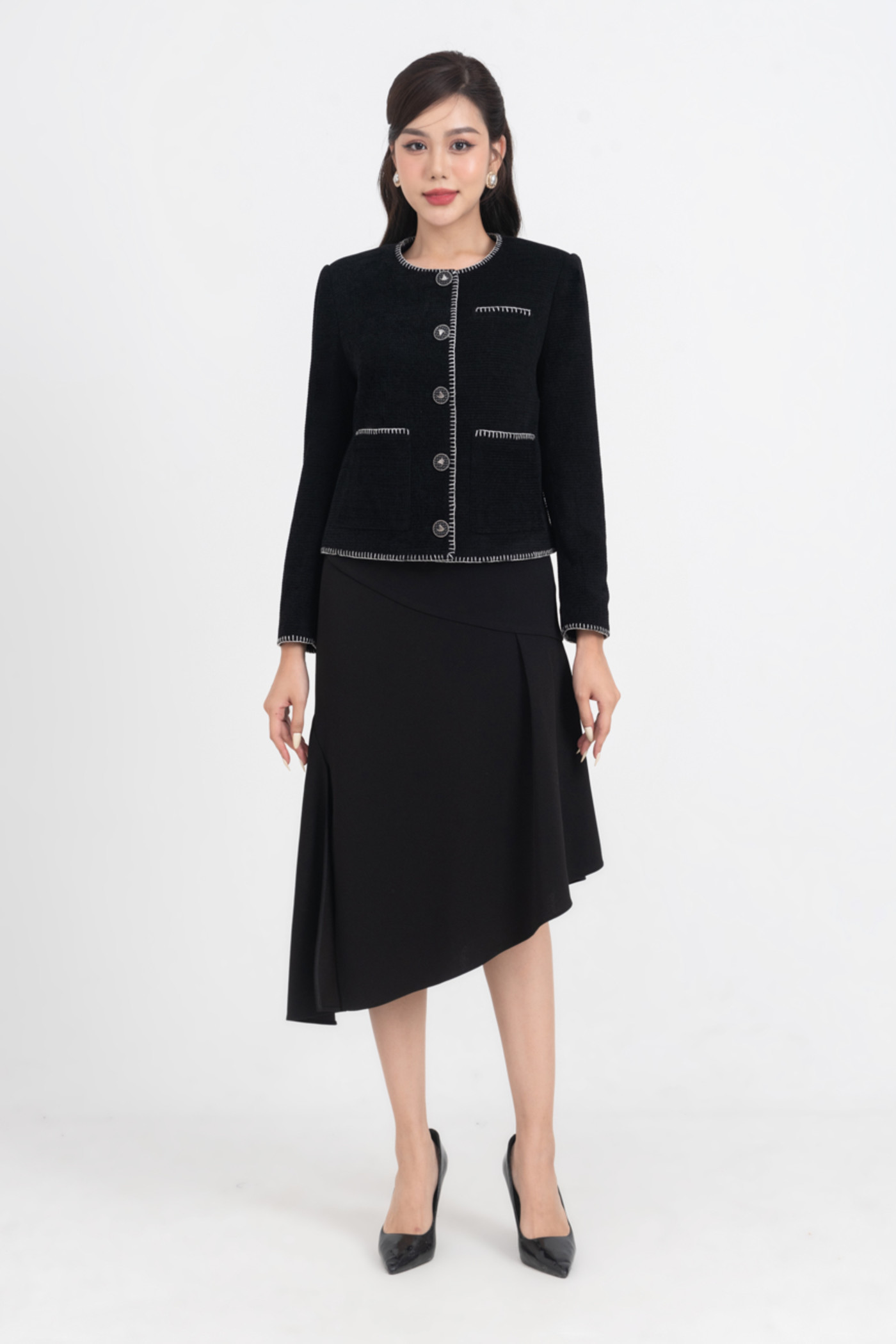 Lealia Blazer - Áo blazer nhung trơn