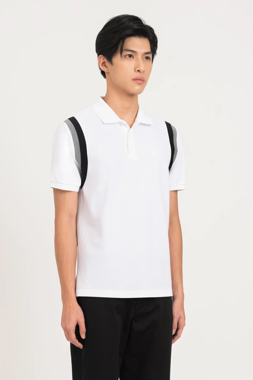 Áo Polo phối kẻ đen