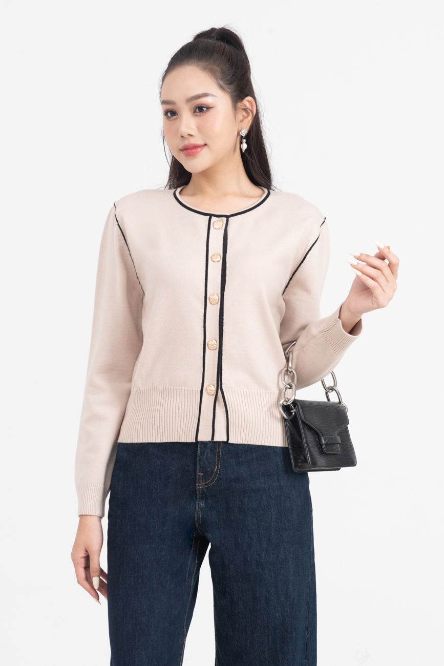 Khoác cardigan len khuy kiểu