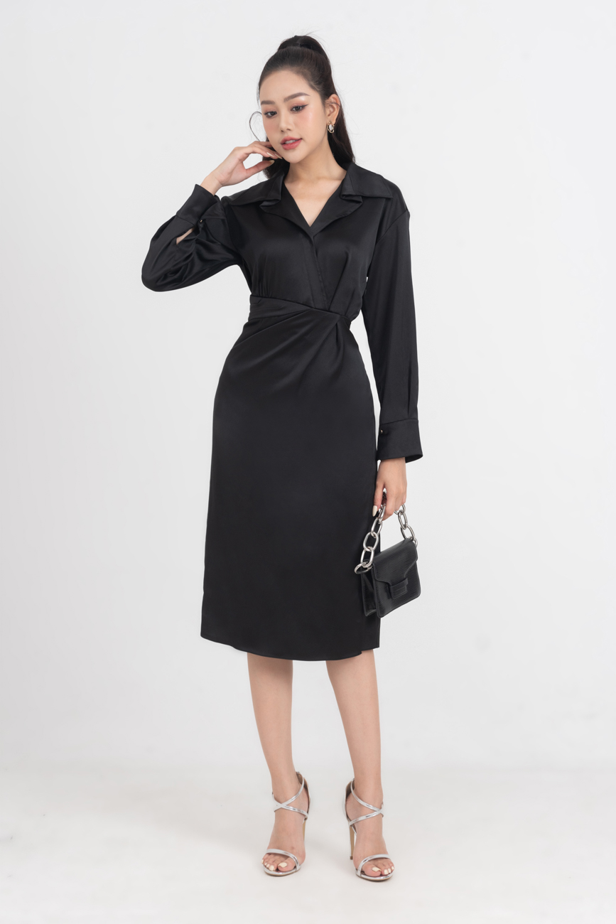 Doris Dress - Đầm lụa cổ K