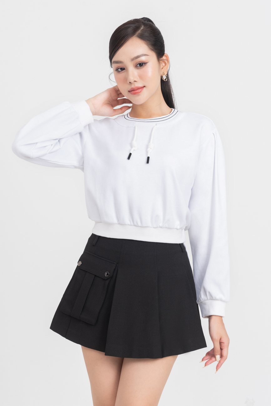 Áo thun Croptop bo gấu