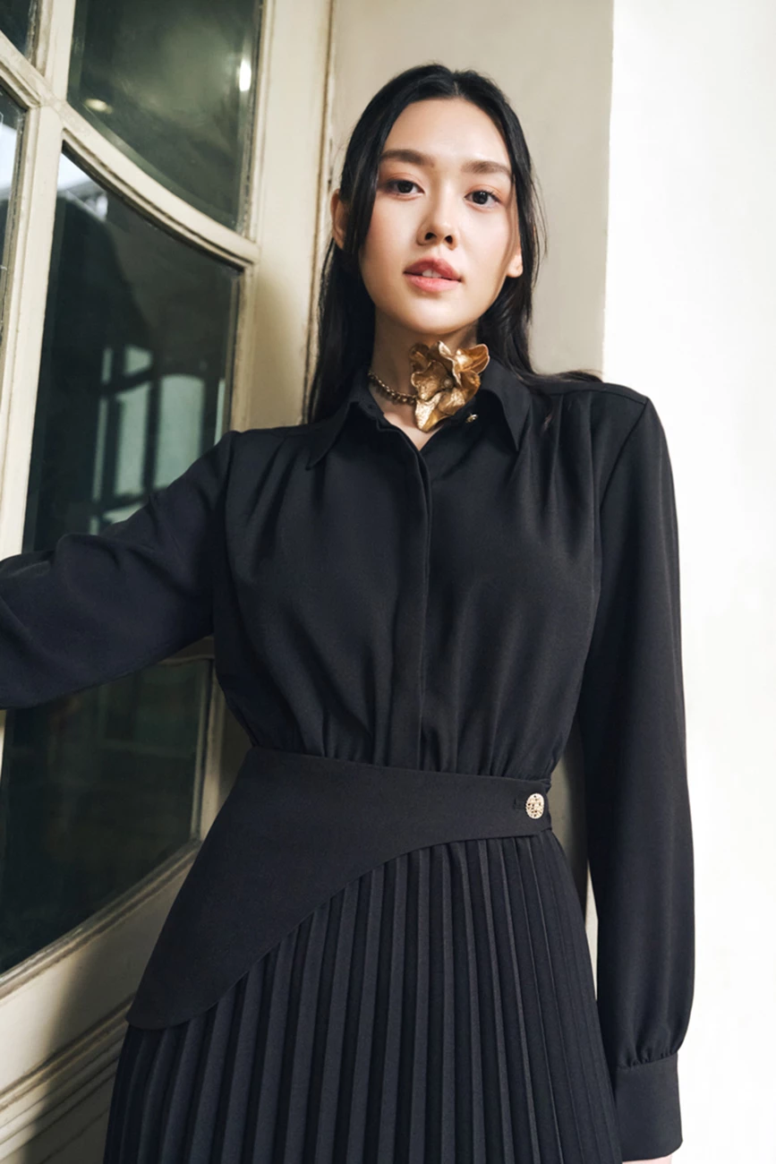 Shirt Dress - Đầm cổ đức