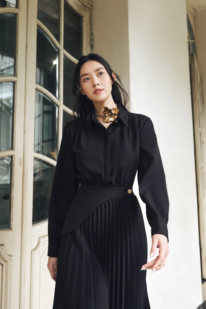 Shirt Dress - Đầm cổ đức