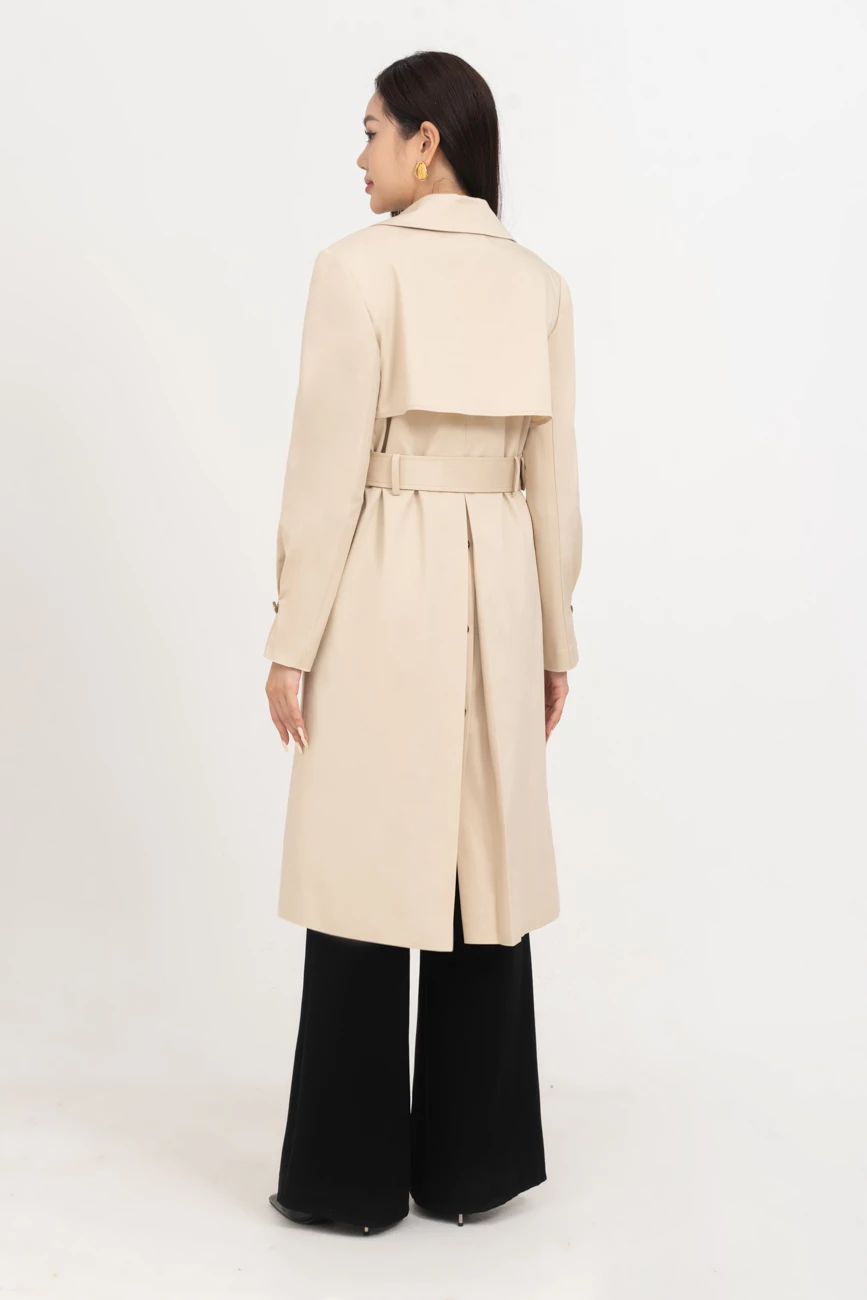 Trench coat Beige - Áo măng to 3 khuy