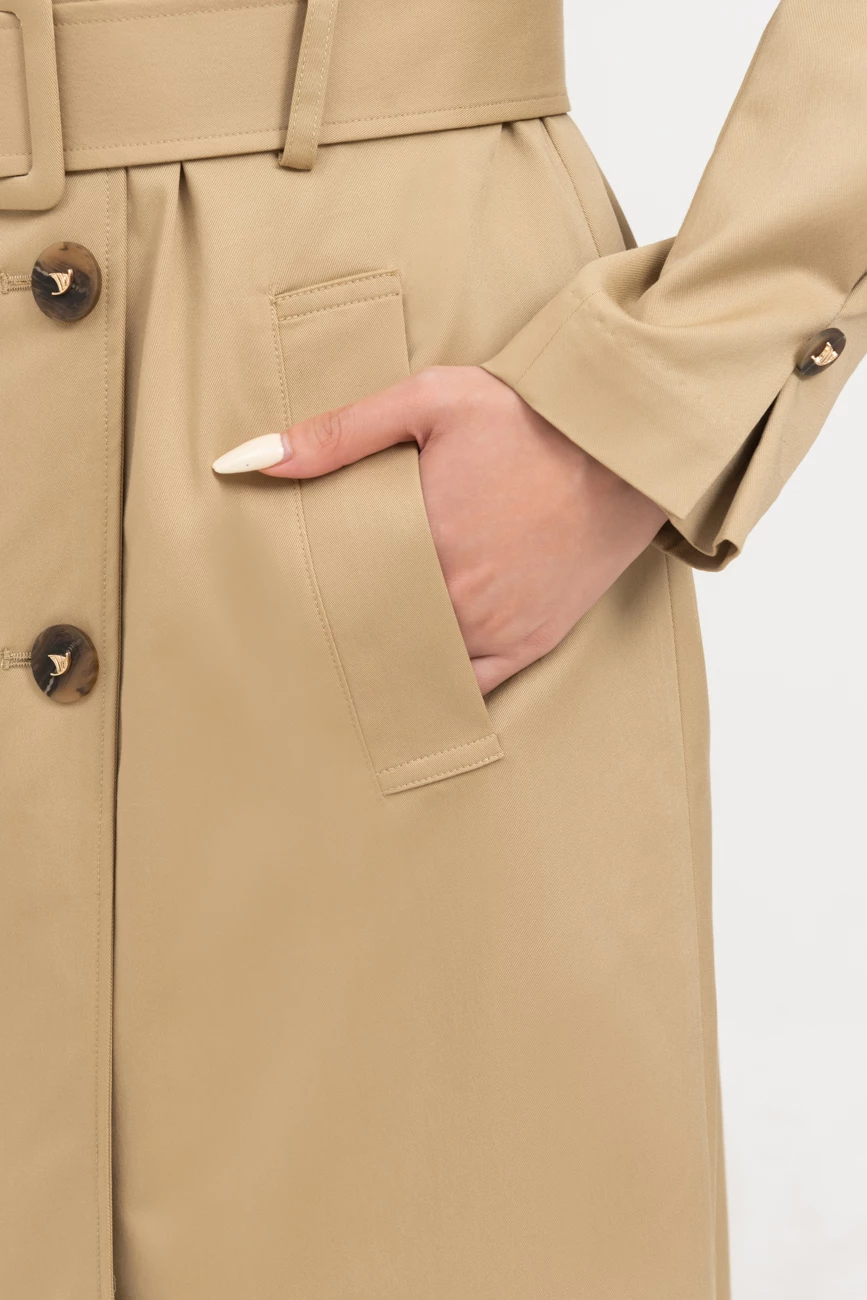 Trench coat Beige - Áo măng to 3 khuy