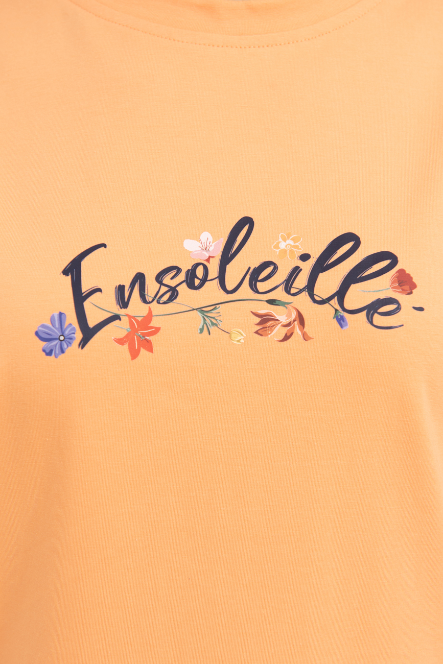 Ensoleille Set - Áo thun thêu hoa và chân váy 