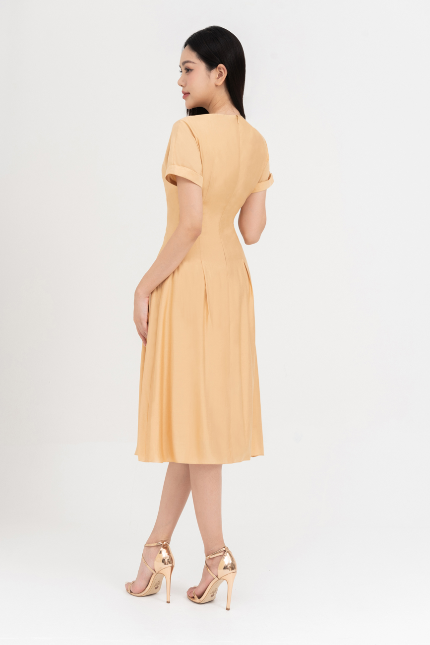 Light Spring Midi Dress - Đầm lụa cổ kiểu 