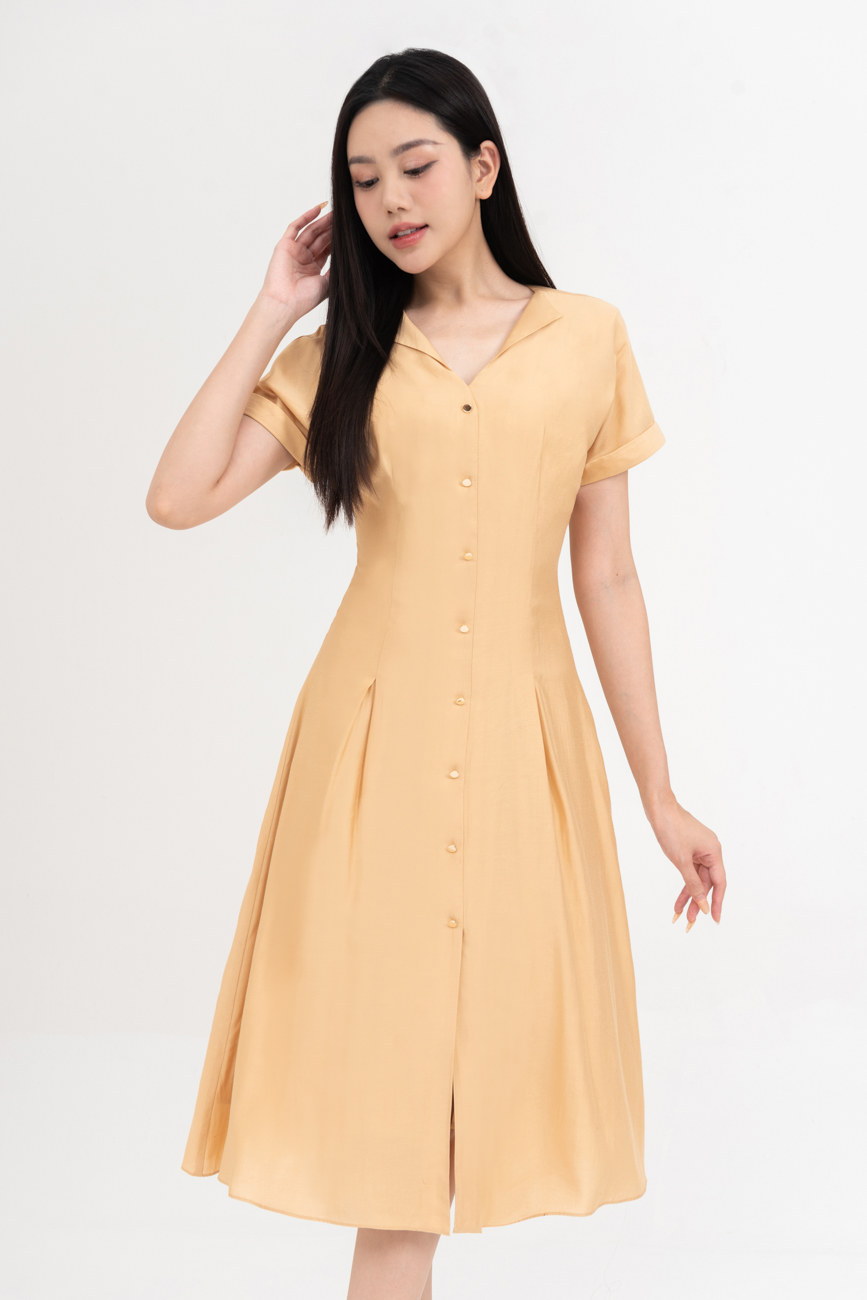 Light Spring Midi Dress - Đầm lụa cổ kiểu 