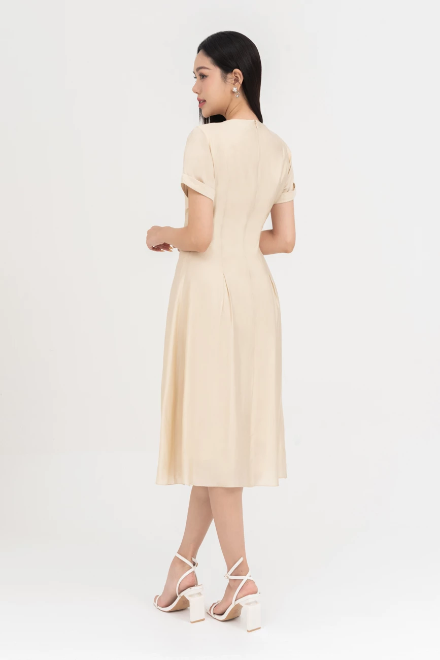 Light Spring Midi Dress - Đầm lụa cổ kiểu