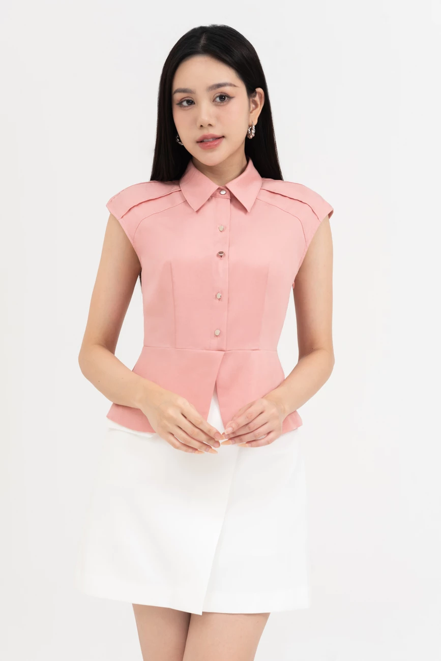 Áo sơ mi PEPLUM cổ đức