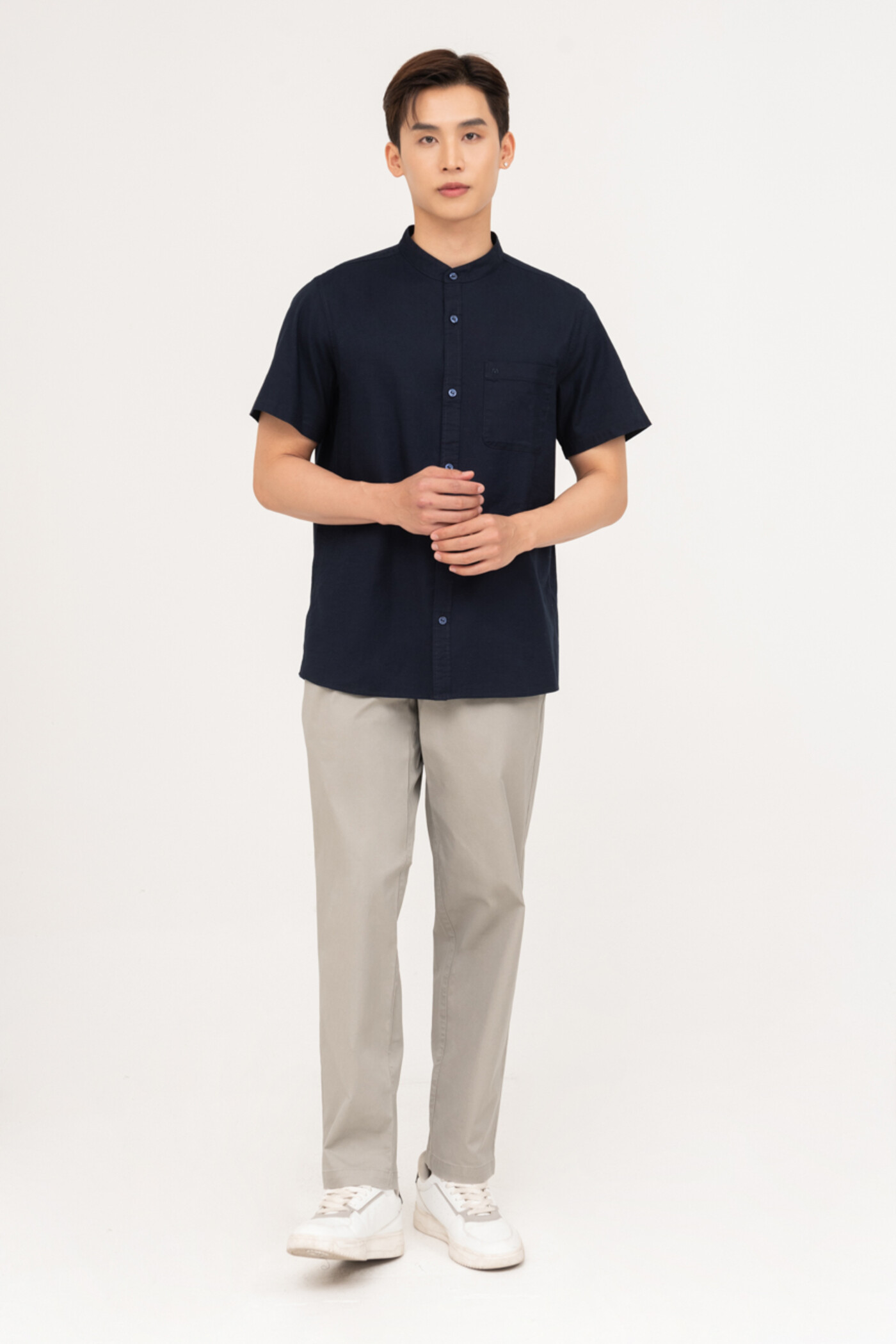 Áo sơ mi Regular cổ tàu