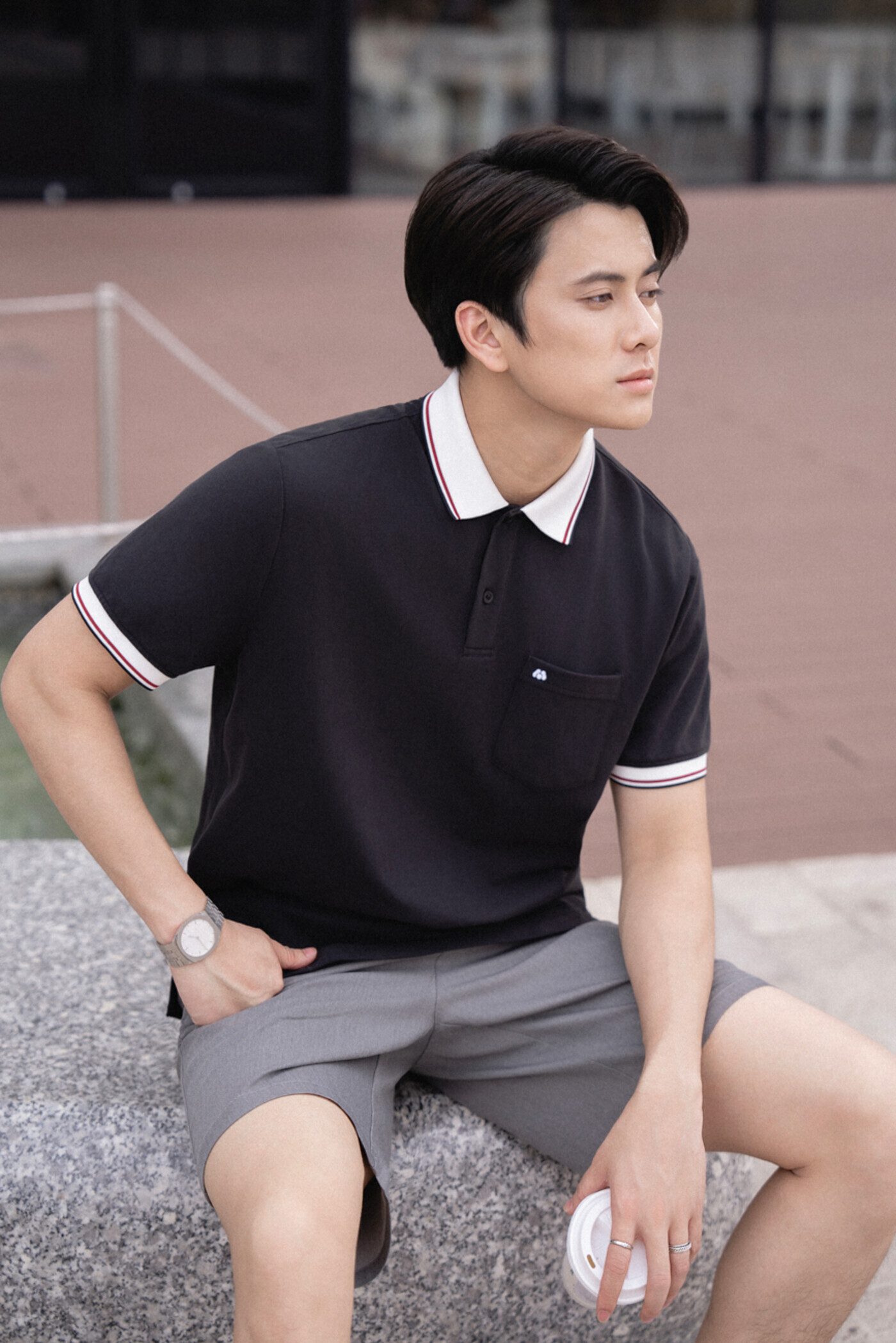 Áo polo Regular phối màu