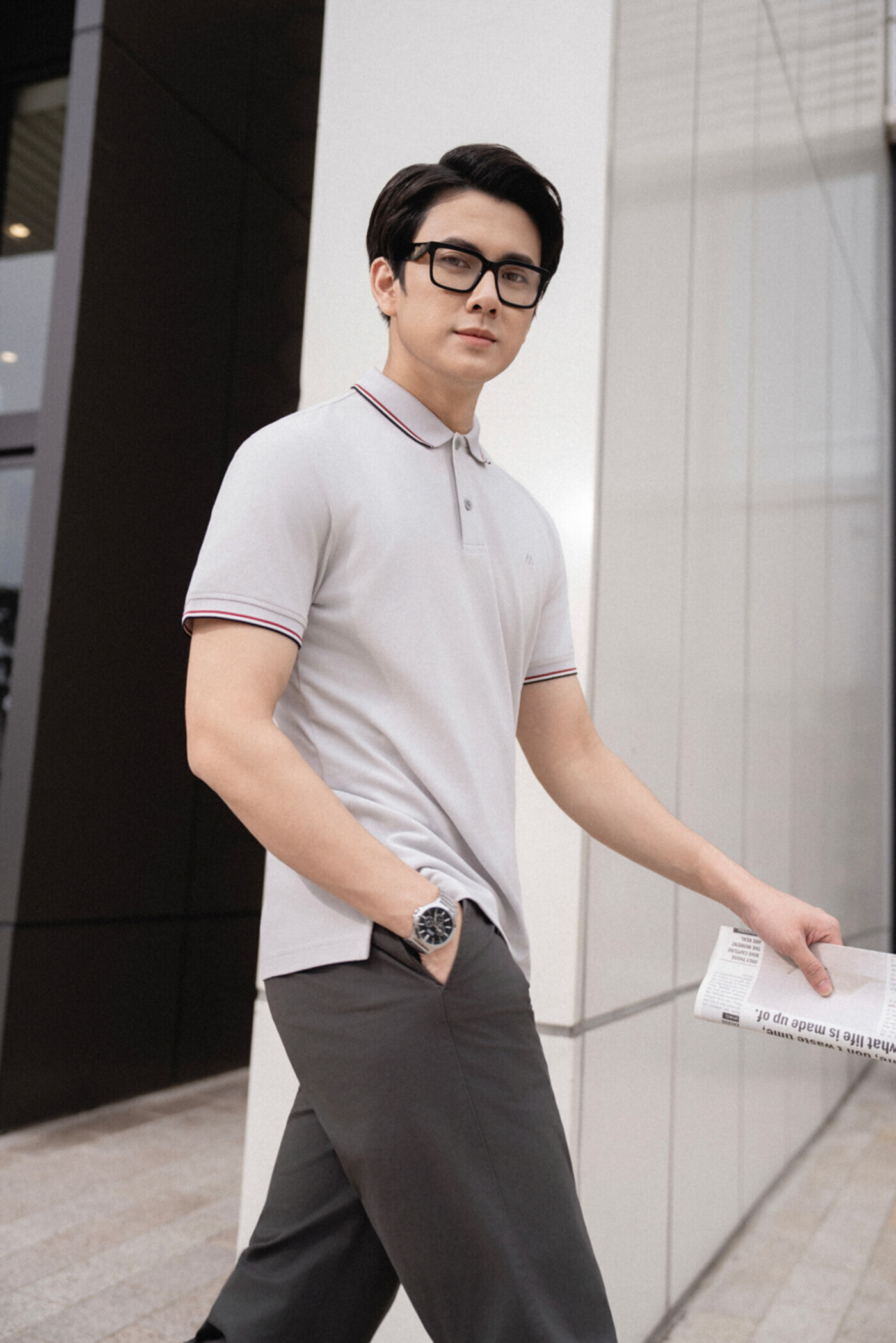 Áo Polo Supima cổ kẻ Devlin