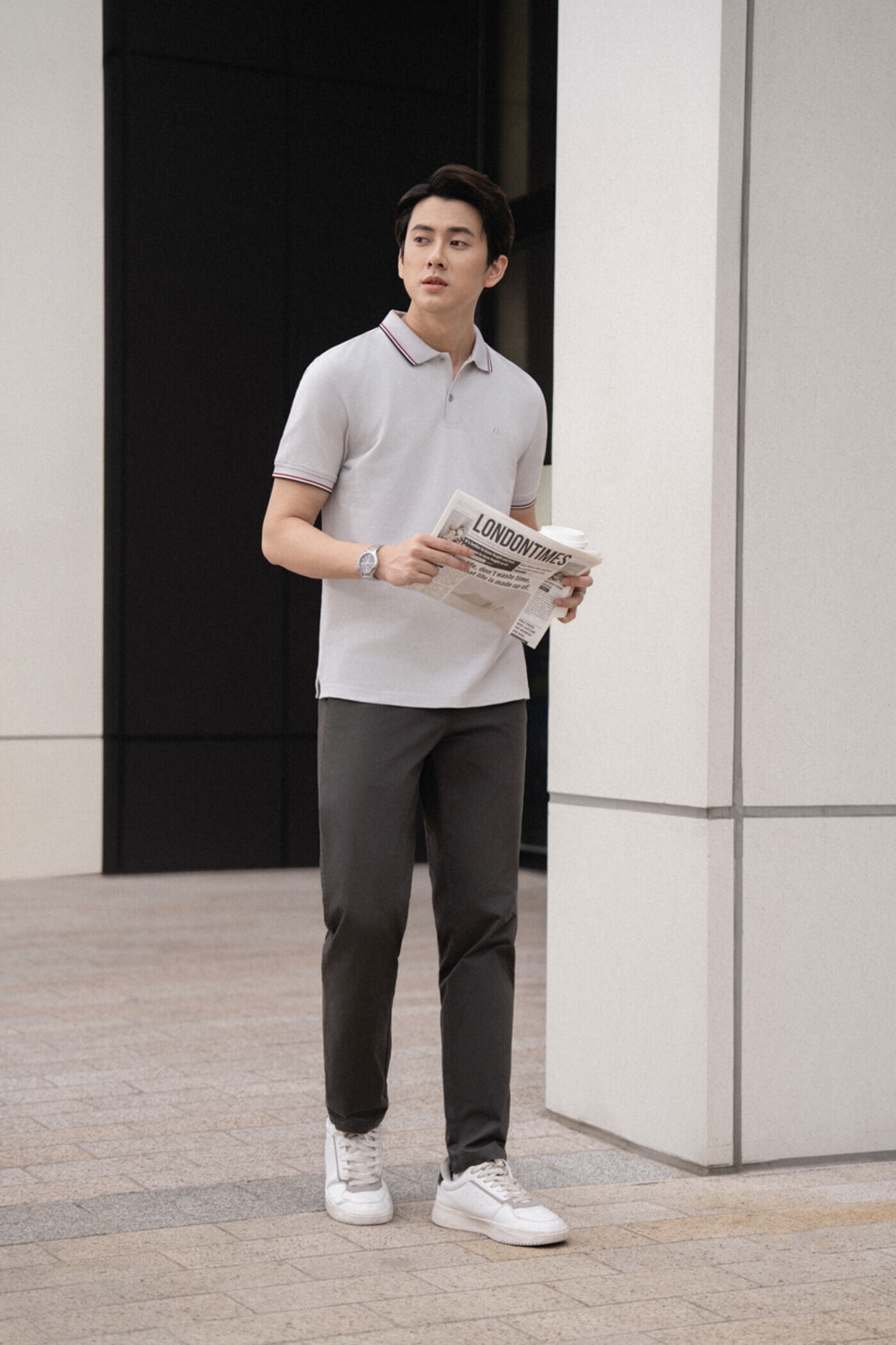 Áo Polo Supima cổ kẻ Devlin