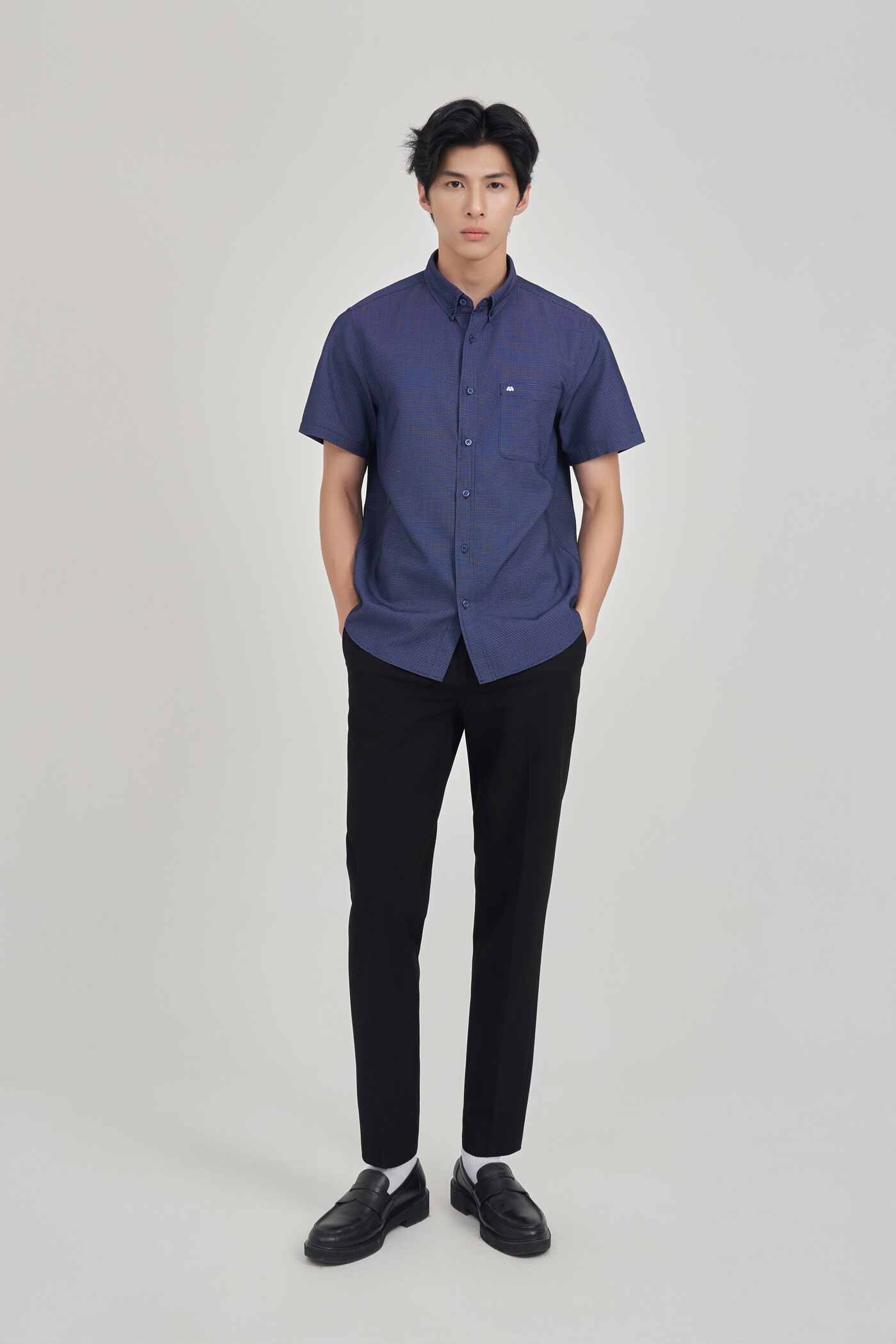 Áo sơ mi Regular Raw cloth tay ngắn