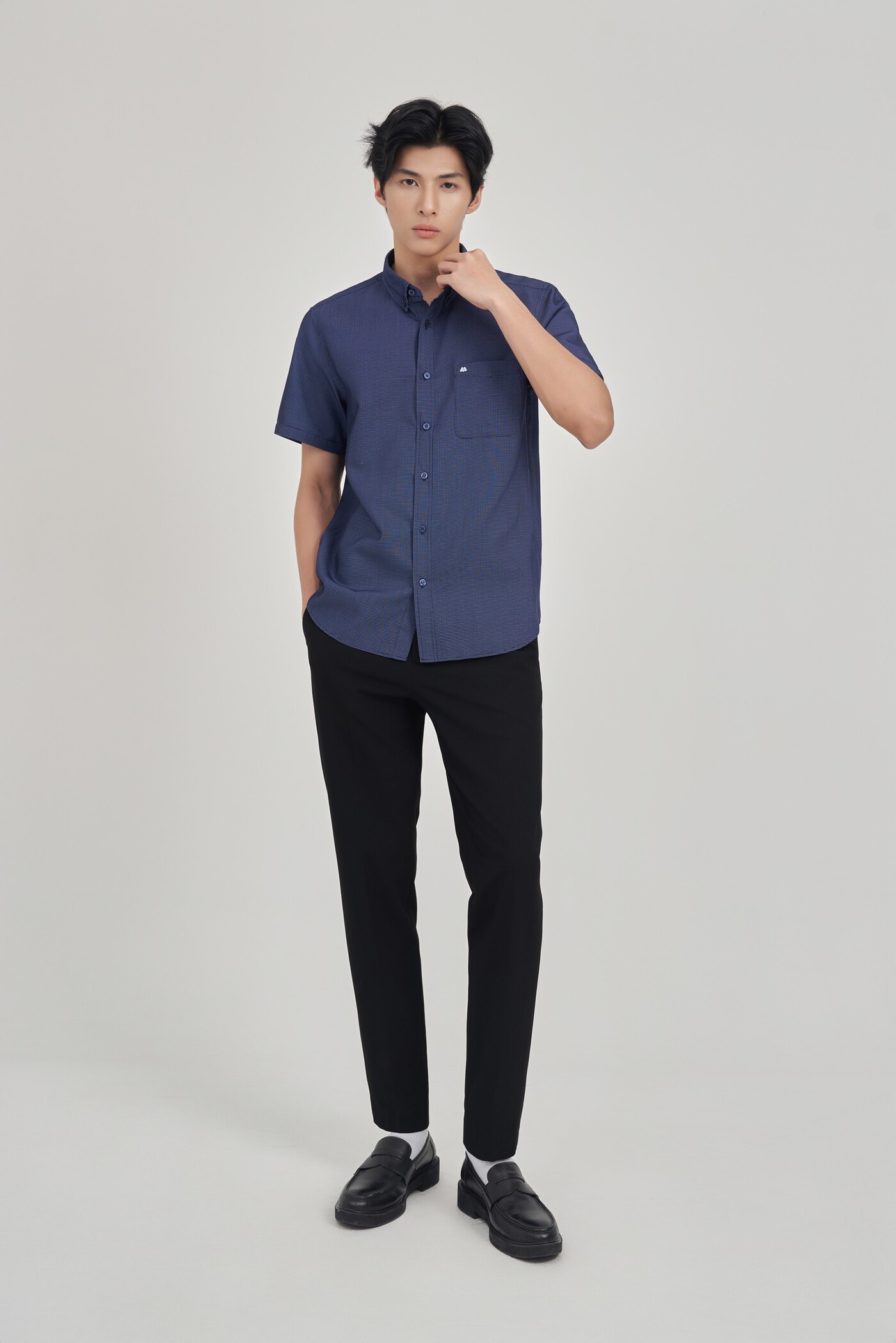 Áo sơ mi Regular Raw cloth tay ngắn