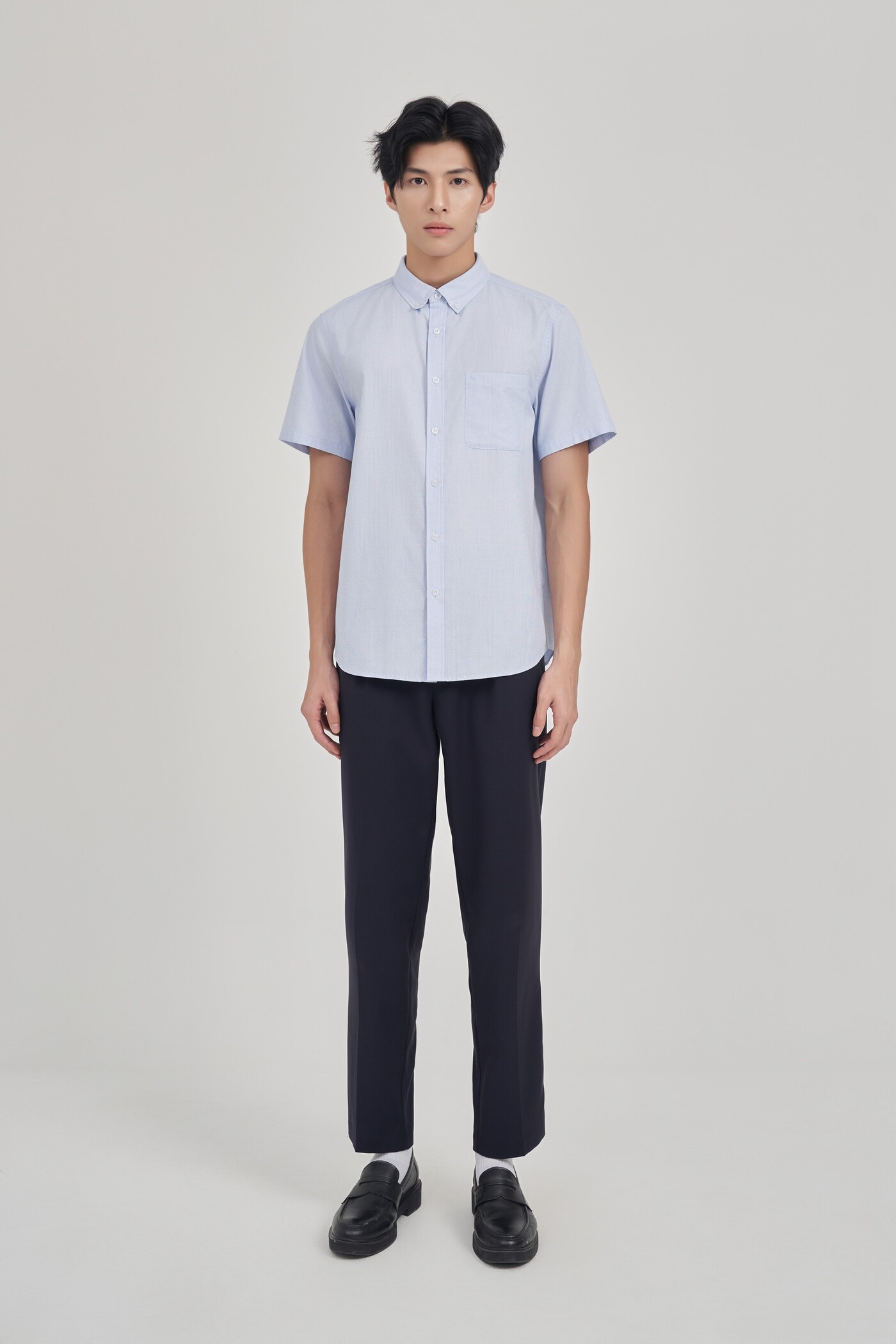 Áo sơ mi Regular Raw cloth tay ngắn