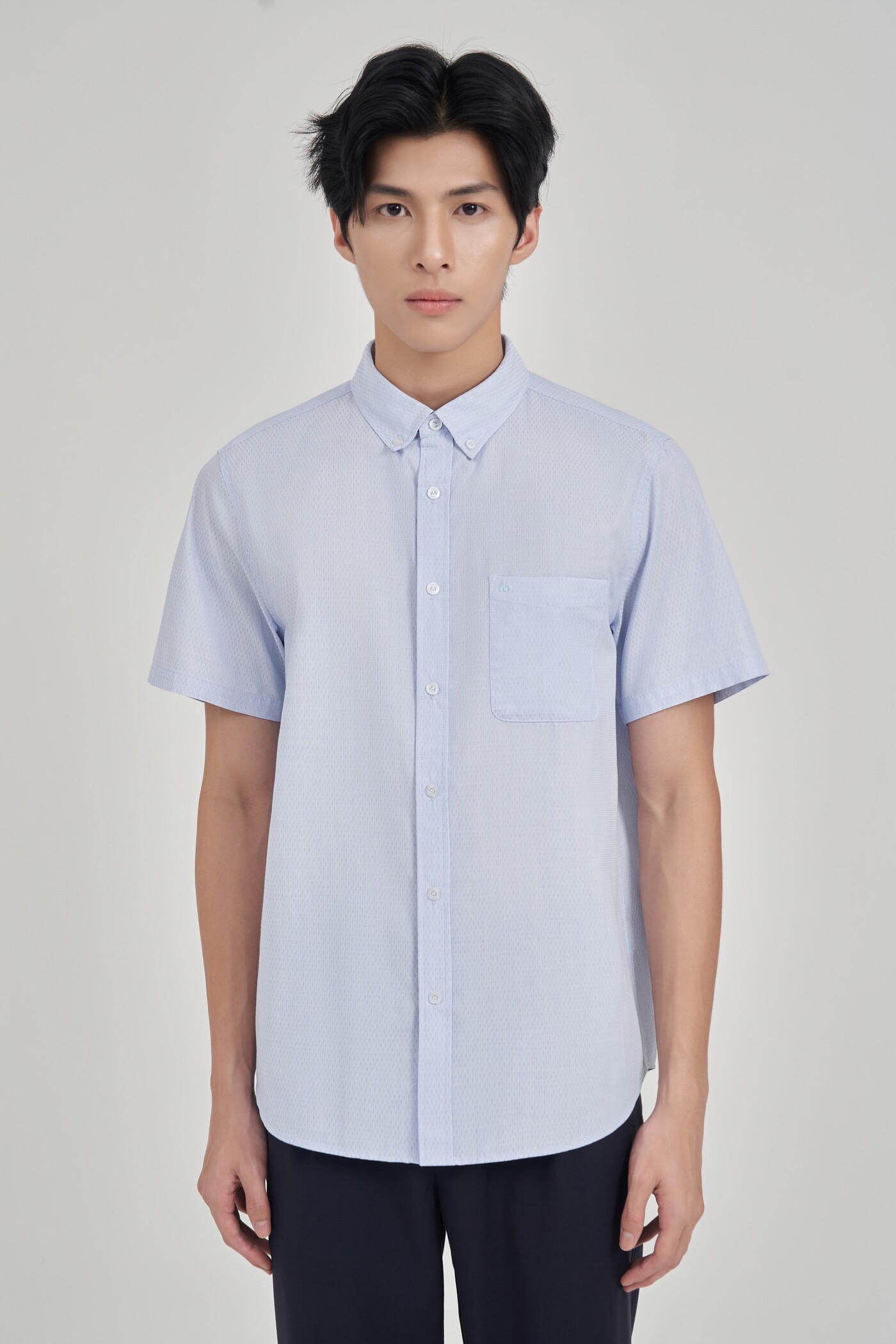 Áo sơ mi Regular Raw cloth tay ngắn