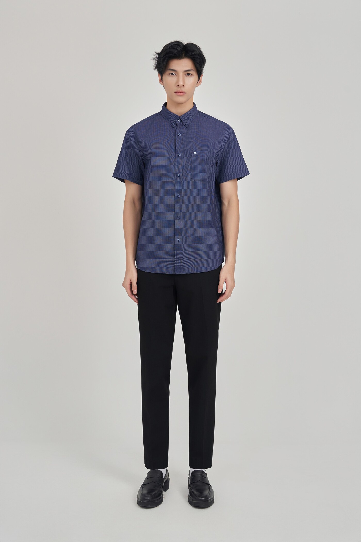 Áo sơ mi Regular Raw cloth tay ngắn