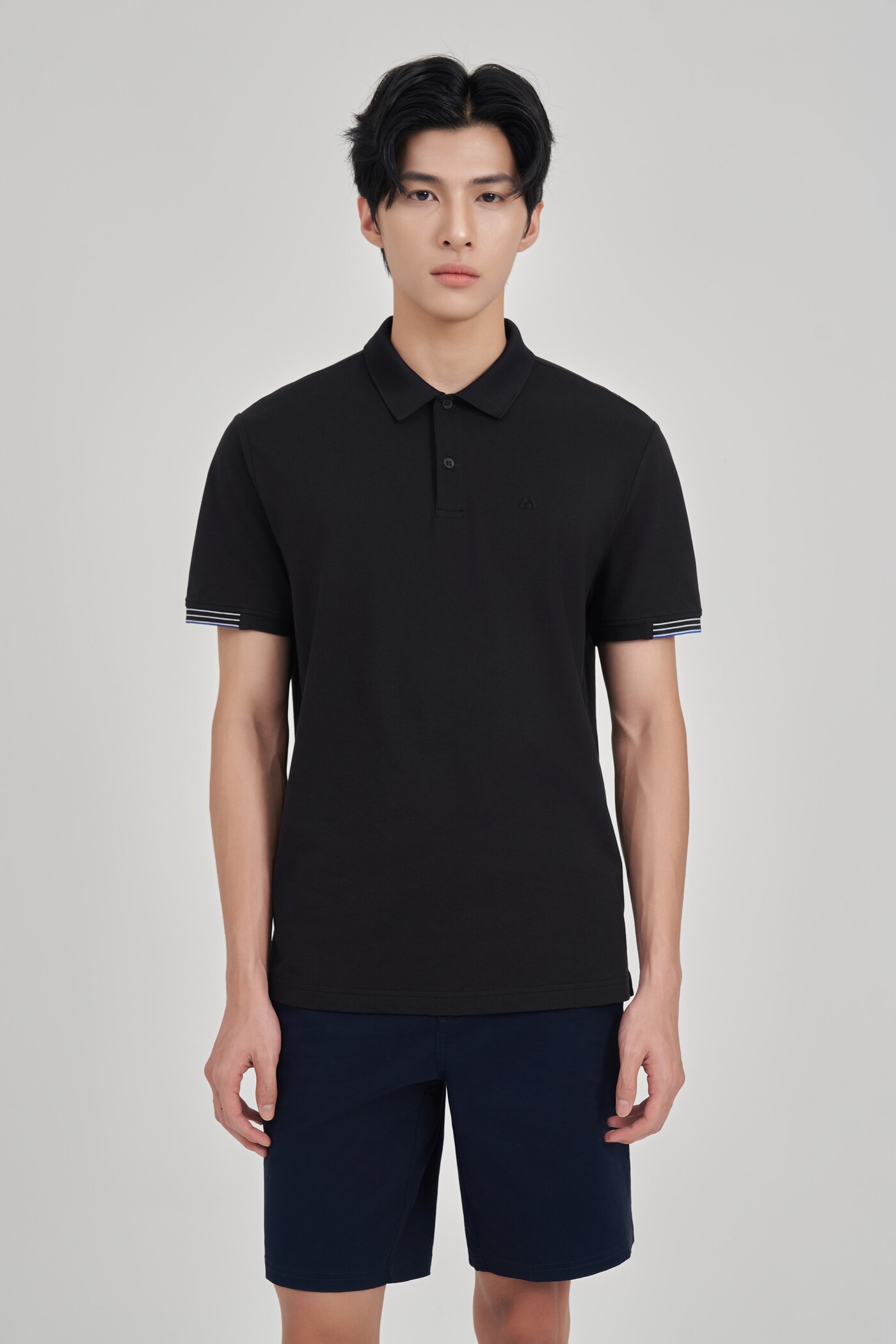Áo Polo Modal tay cộc viền kẻ