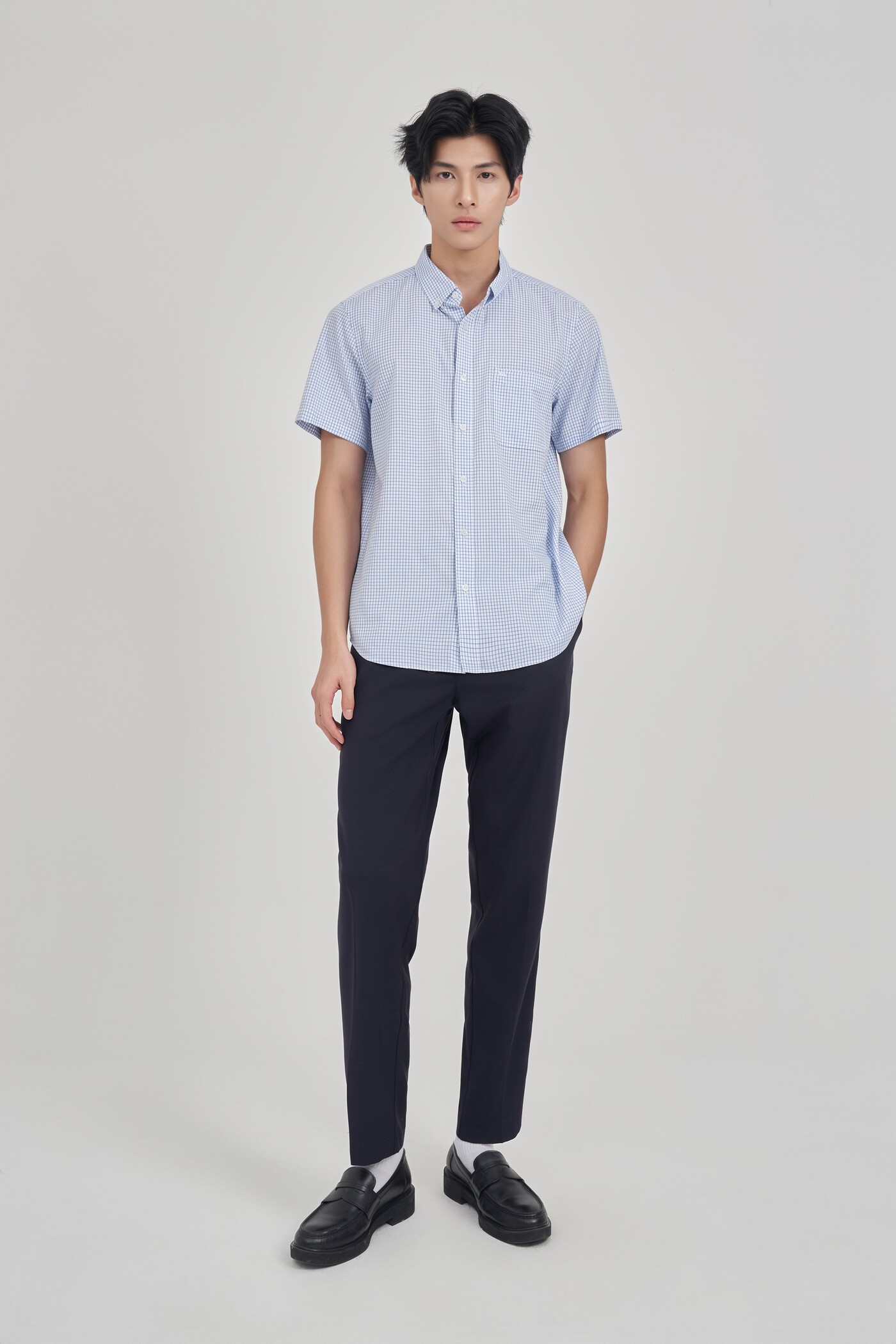 Áo sơ mi Regular Raw cloth tay ngắn